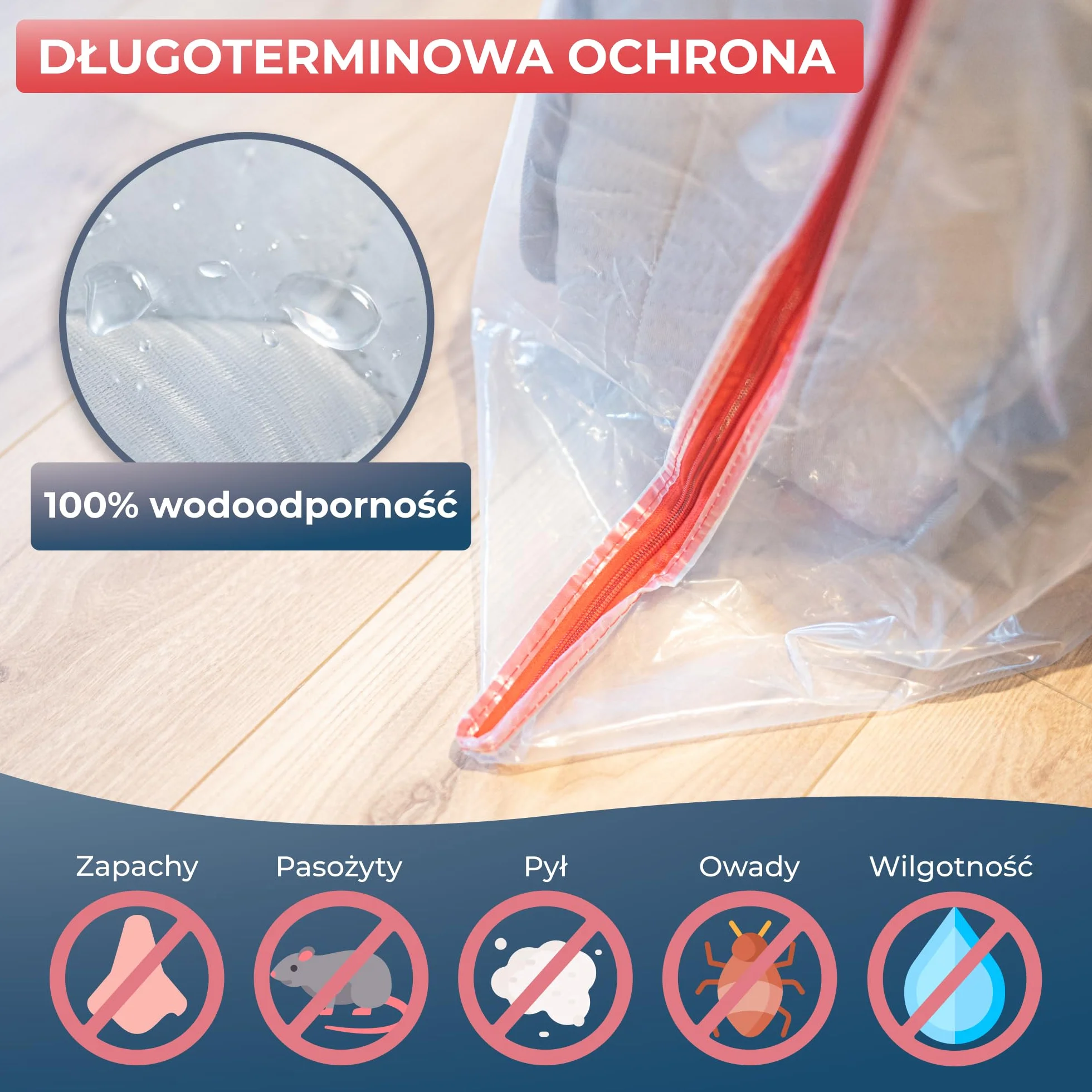 WRAPPYBAG – Plastikowy pokrowiec ochronny na materac – Wodoodporna i odporna na rozdarcie torba do przechowywania – do przenoszenia, przechowywania i transportu (70x140cm)