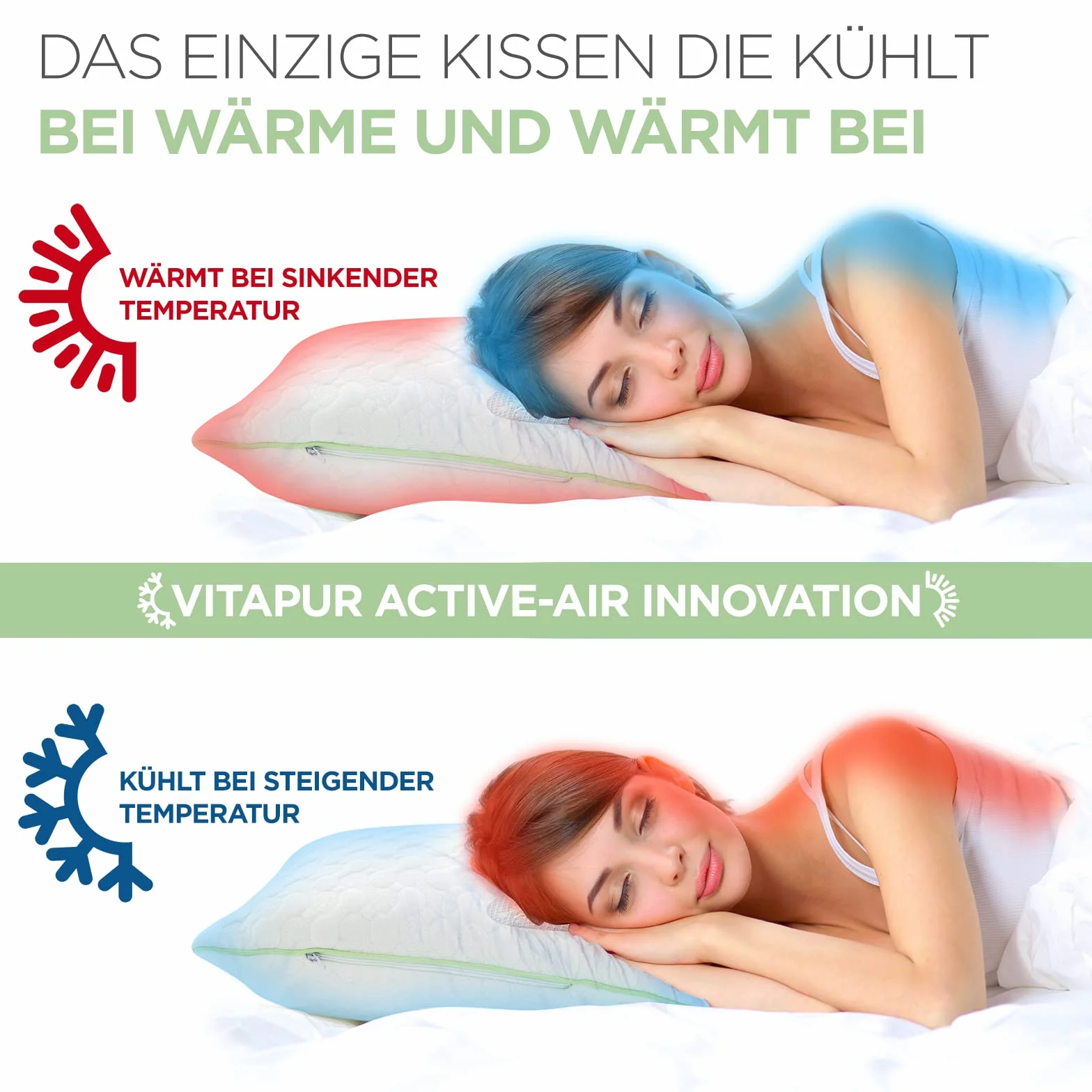 Poduszka Aloe Vera 40 x 80 – przewiewna, do spania na boku