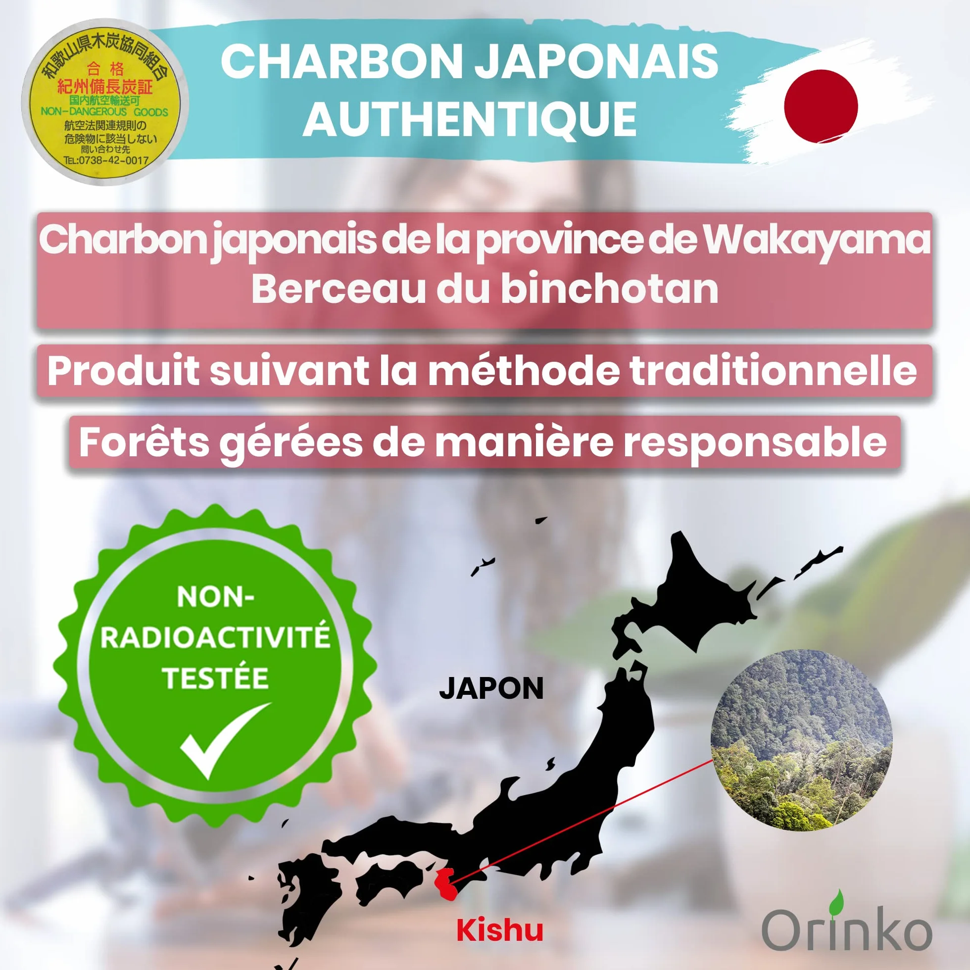 ORINKO Binchotan Kishu filtr do wody z kapusty, pałeczki X5, japoński węgiel aktywny do naturalnego oczyszczania wody, aktywny filtr węglowy, trwały, idealny do karafek i dzbanków