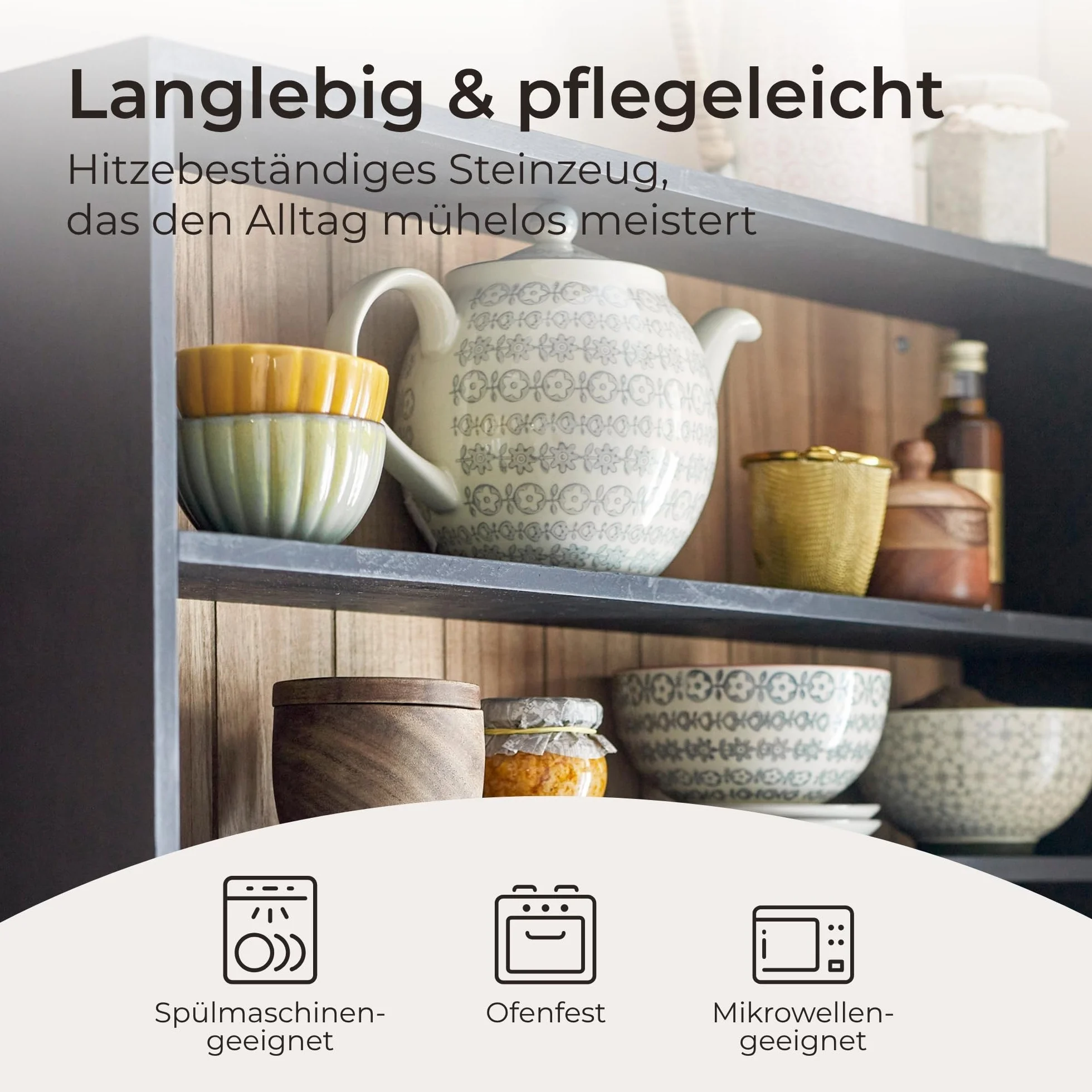 Bloomingville Dzbanek do herbaty Karine, szary, ceramiczny