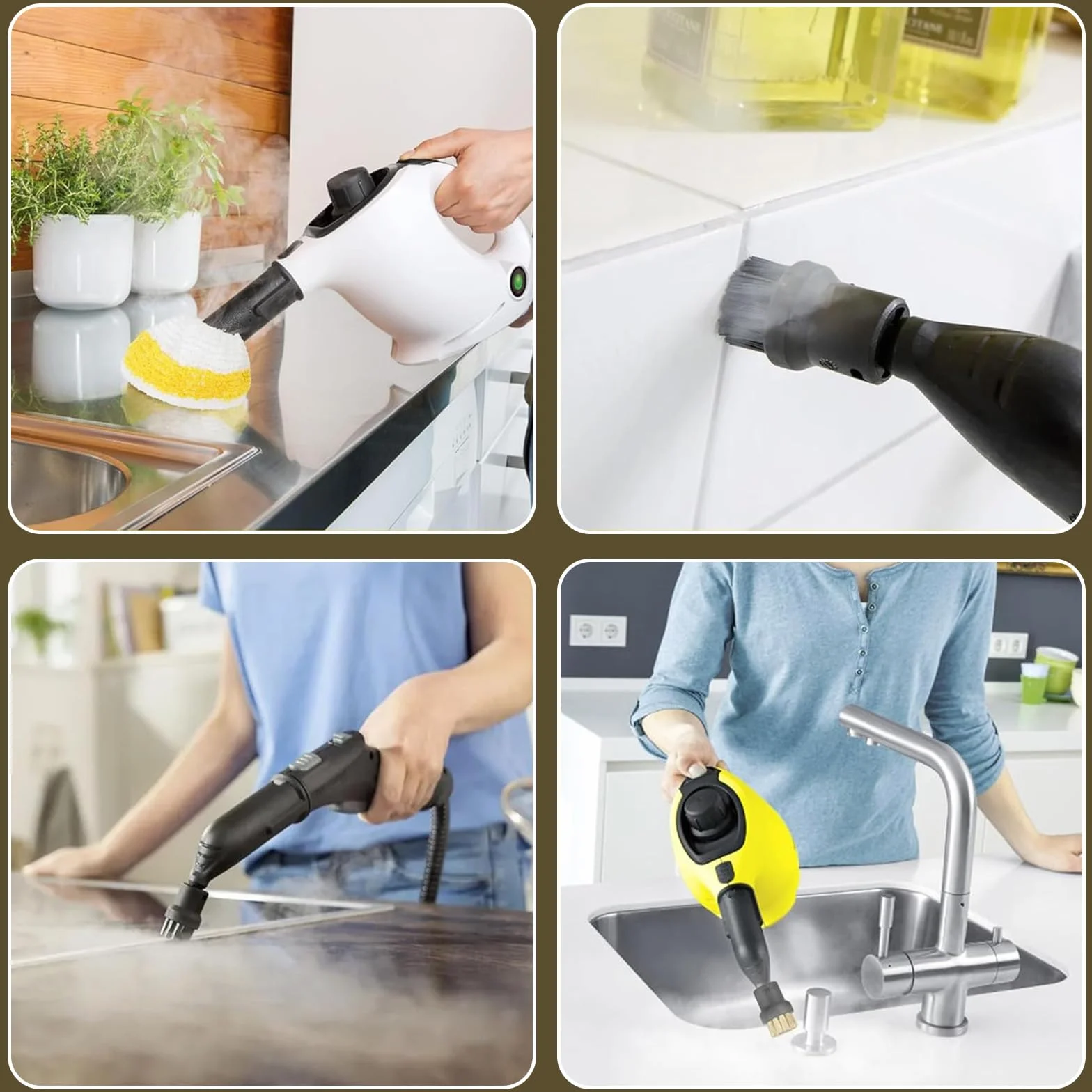 Myjka parowa akcesoria do Kärcher Easyfix SC1 SC2 SC3 SC4, dysza ręczna, zestaw części zamiennych wraz z przedłużoną dyszą, okrągłą szczotką, szczotką do fug, ścierkami z mikrofibry, skrobakiem do