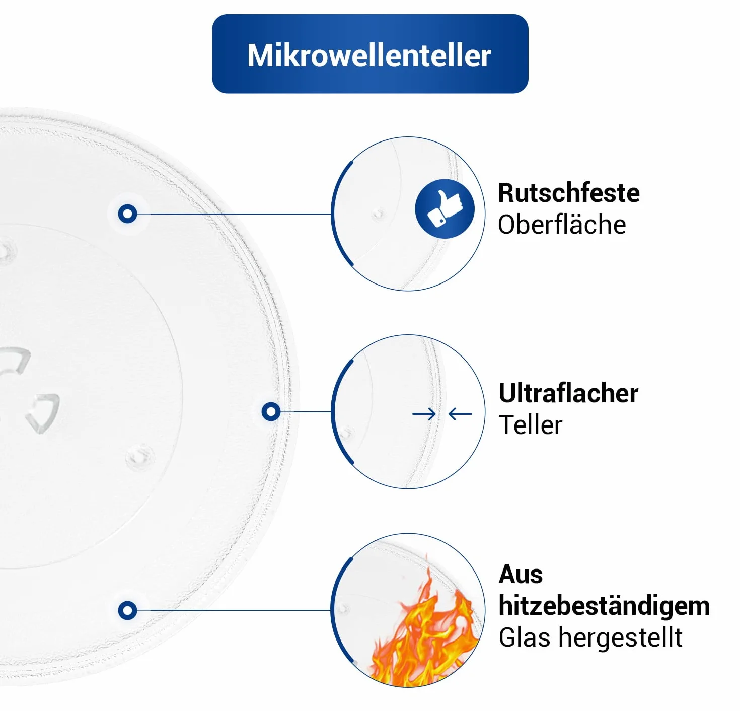 Talerz szklany VIOKS do kuchenki mikrofalowej/talerz obrotowy do mikrofalówki 28,7 cm Zamiennik modelu Samsung DE74-20102D