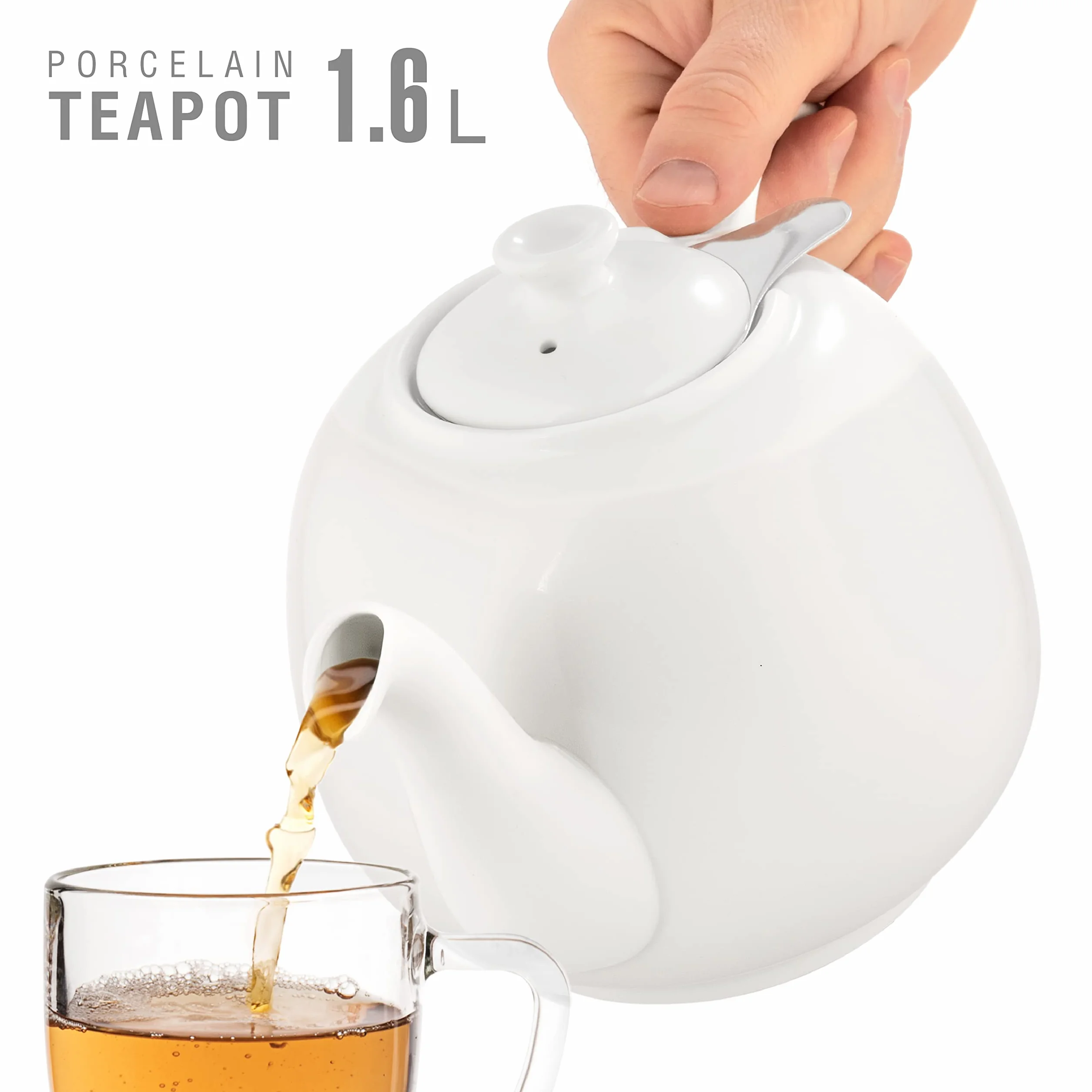 Czajniczek Swansea 1,6 l biały do użytku z torebkami herbaty/filtrami ze stali nierdzewnej nie wchodzi w zakres dostawy.