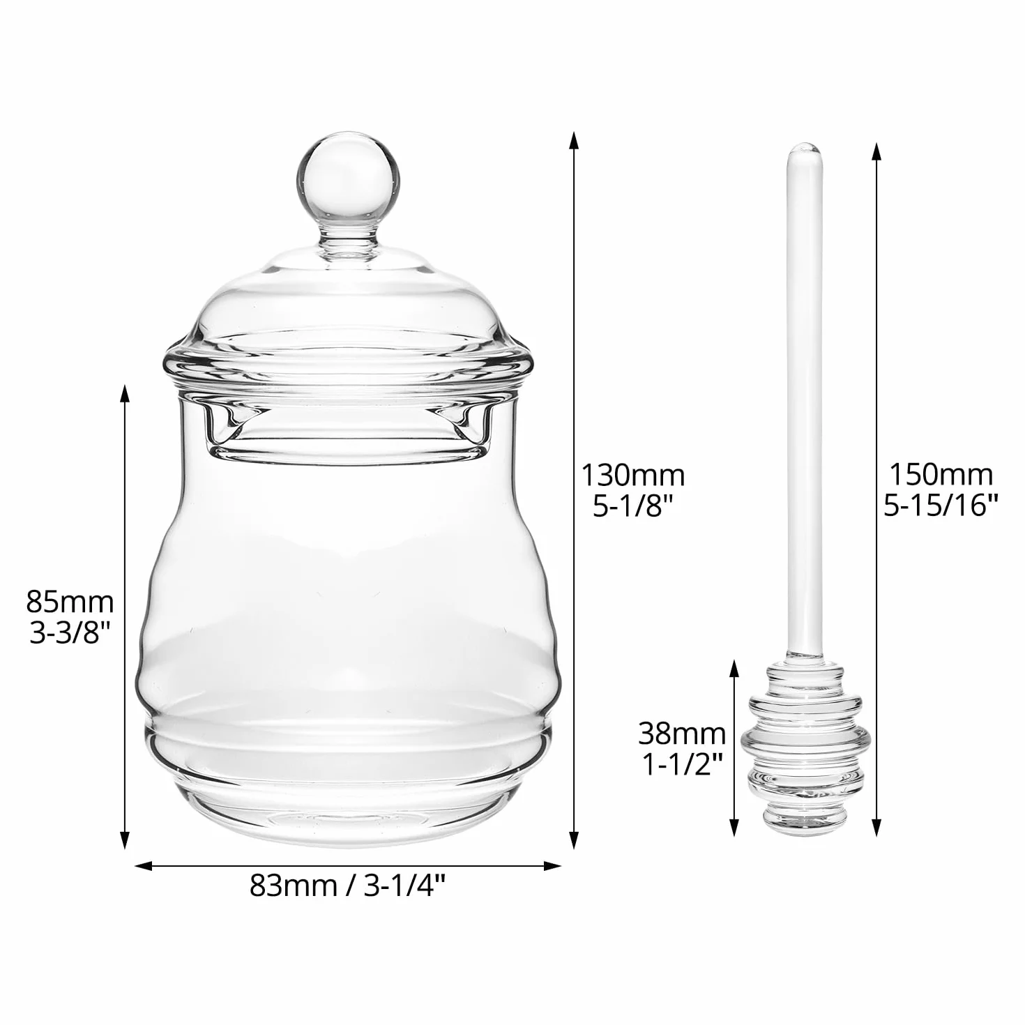 QWORK® Słoiki na miód 300 ml z pokrywką, słoik na miód z łyżeczką do miodu, do domu, na imprezy kuchenne