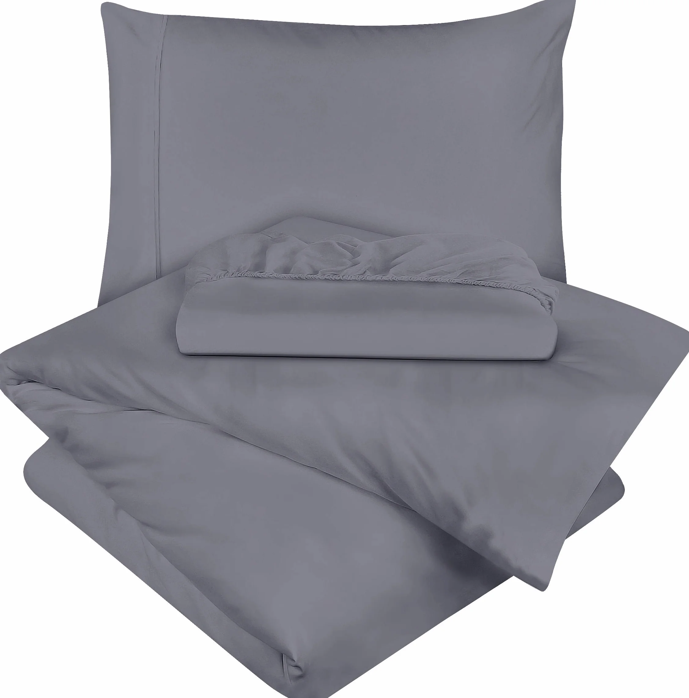 Utopia Bedding 3-Częściowy Zestaw Pościeli - Poszwa Na Kołdrę 135x200 cm, Prześcieradło 90x190 cm Z Poszewką Na Poduszkę 50x75 cm - Miękki, Szczotkowany Poliester Z Mikrofibry (Szary)