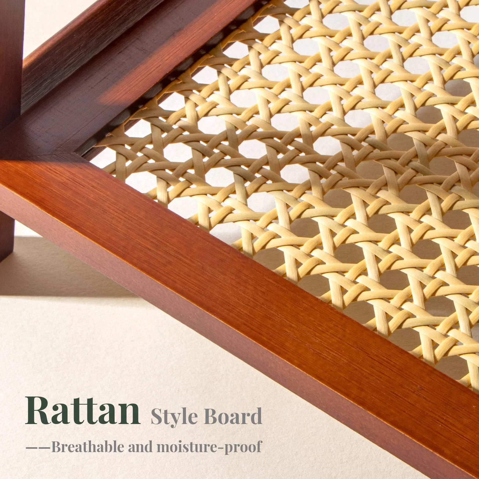 ANBOXIT Organizator Stacji Matcha z Wzorem Rattan, Organizator do Herbaty i Kawy z Bambusa na Blacie, 2-Poziomowy Stojak na Kubki, Pojemnik na Przechowywanie Przypraw do Kuchni, Domu, Biura - Brązowy