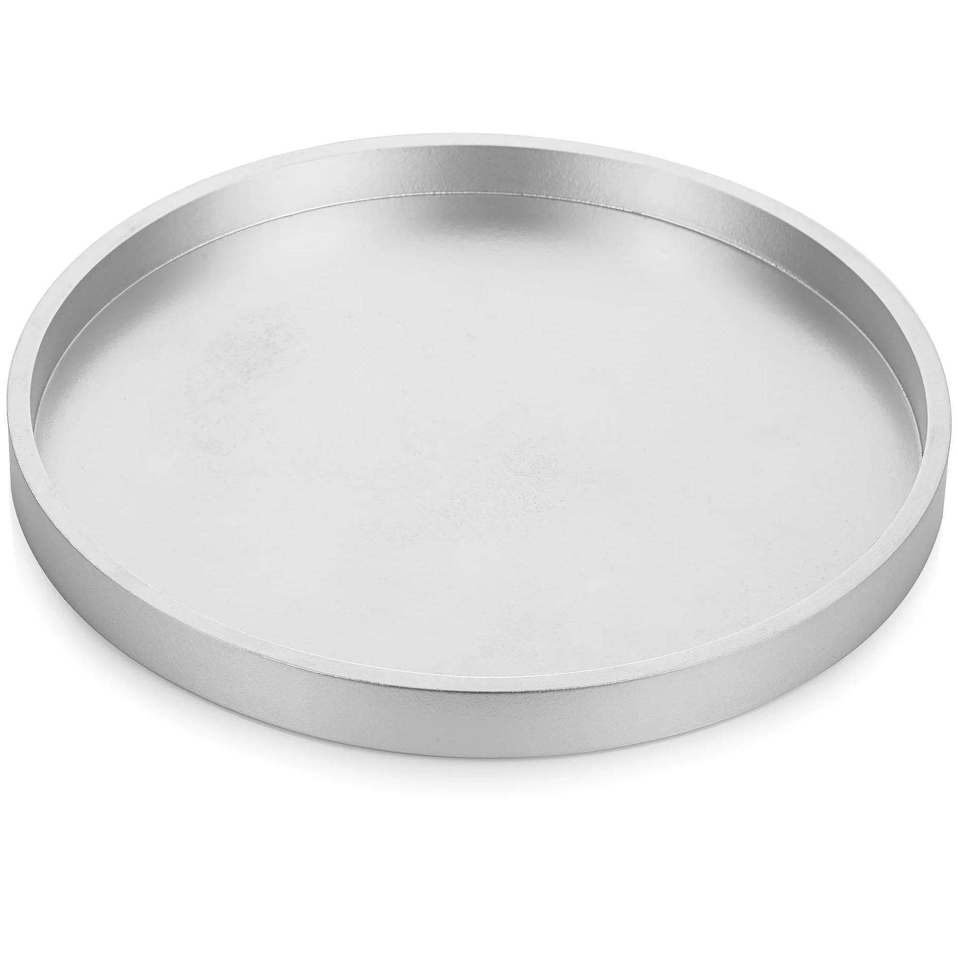 Hanobe Dekoracyjna taca na stolik kawowy: srebrna drewniana taca okrągłe rustykalne drewniane tace 31 cm / 12,2 cala okrągły dom wiejski centralny świecznik do dekoracji domu otomana licznik