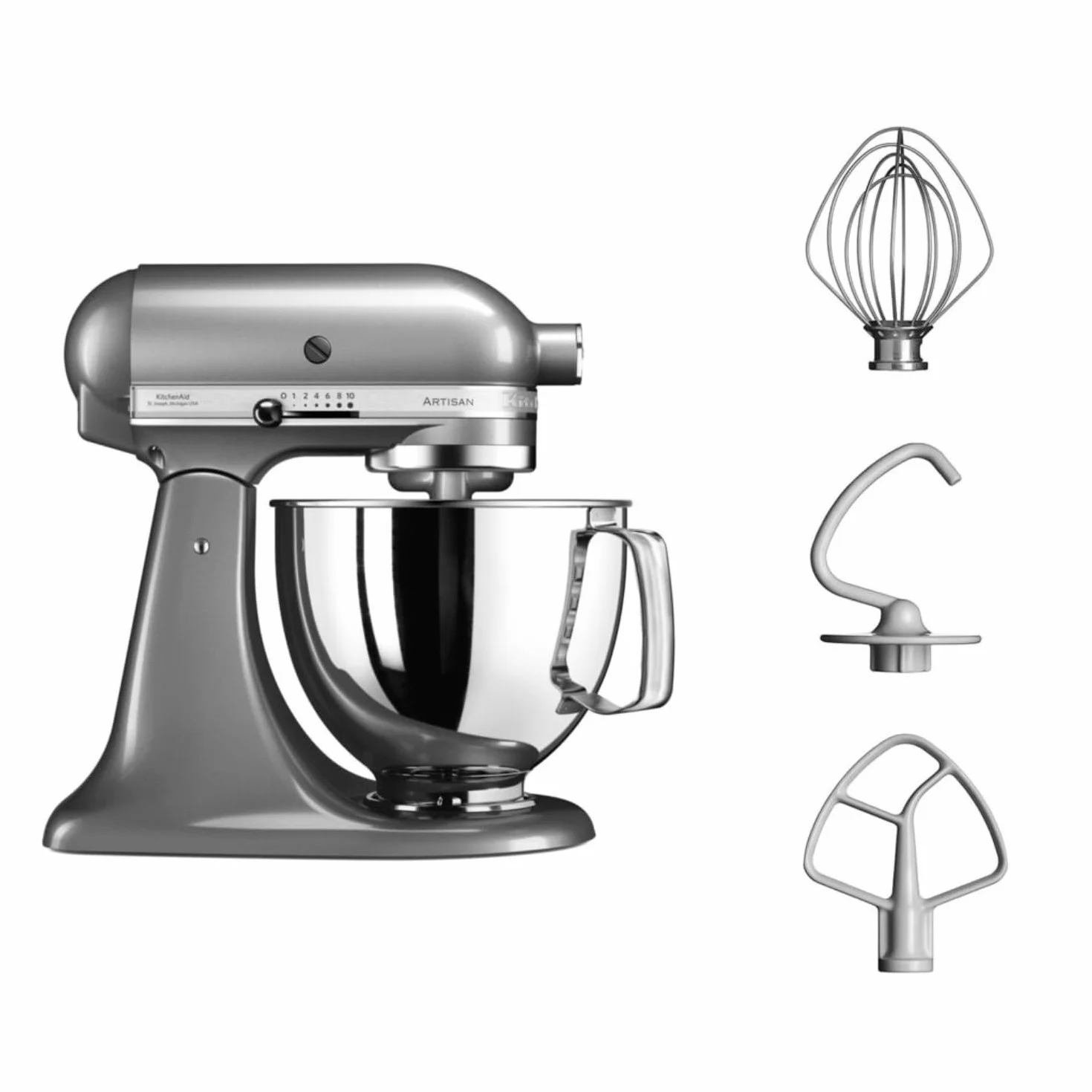 Kitchenaid 5Ksm125Ecu Robot Kuchenny, Szary/Srebrny, ‎4.8 L