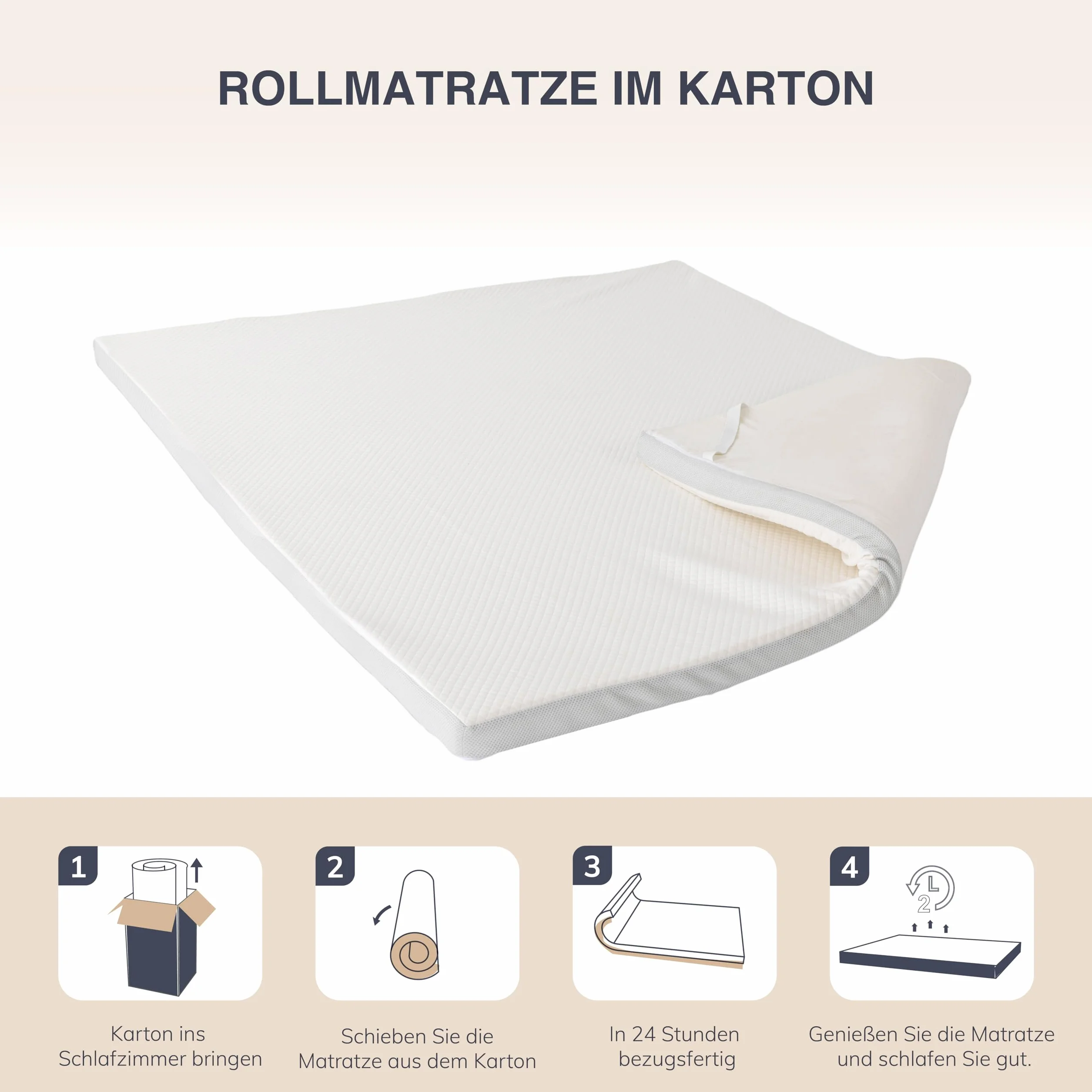 EGO HOME Materac wierzchni 90 x 200 cm, wysokość 5 cm, z pianki memory z certyfikatem Öko-Tex, zdejmowana i nadająca się do prania nakładka na materac na łóżko kontynentalne, materace, sofę do spania