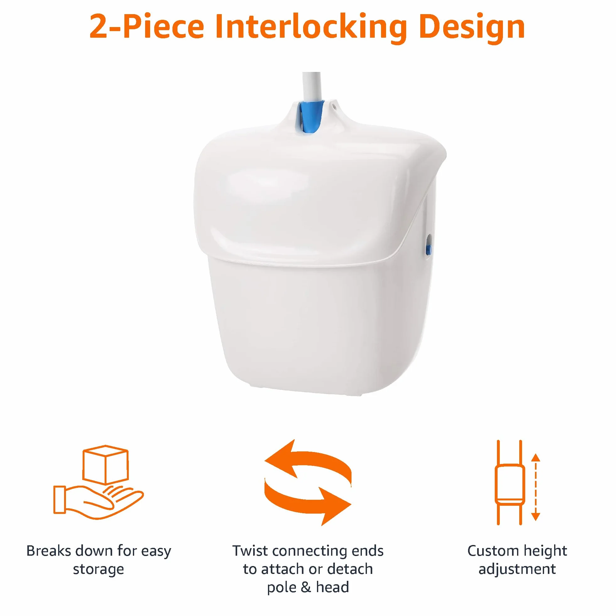 Amazon Basics Miotła i szufelka z uchwytem, niebieski i biały