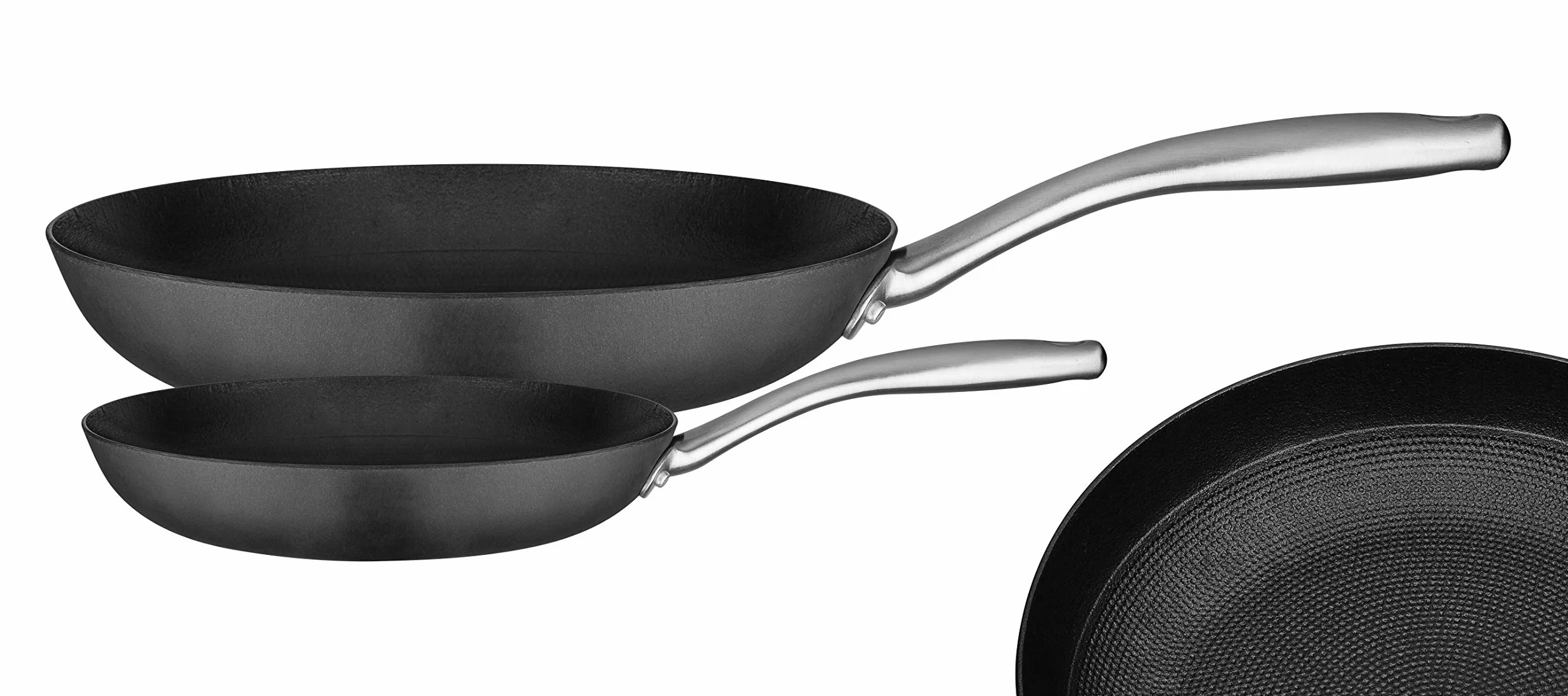 GSW 716505 zestaw patelni Robusta 2-częściowy, żeliwo, stal nierdzewna, kolor czarny