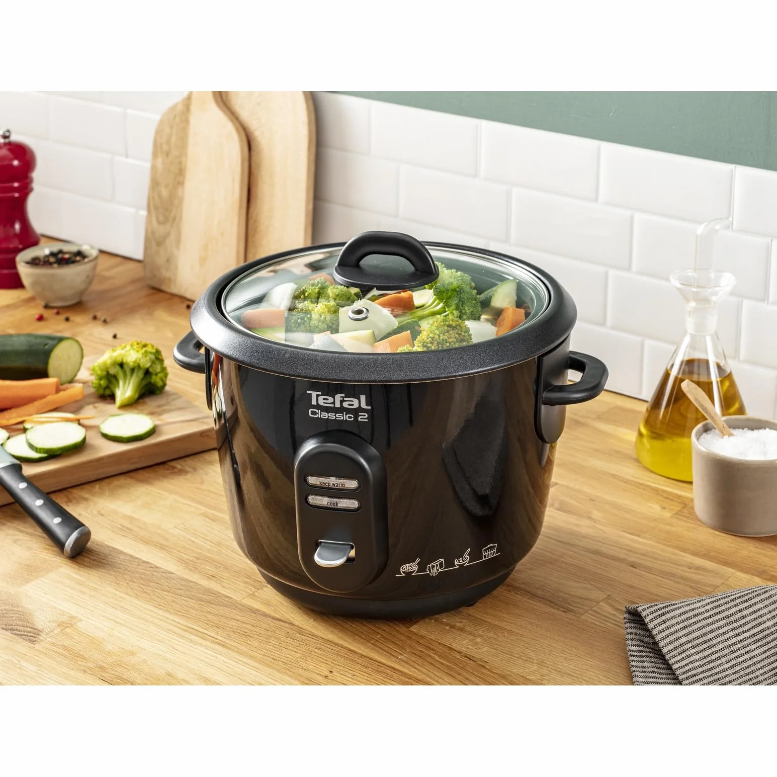 Tefal RK102811 Classic Ryżowar pojemność 3 l, zestaw akcesoriów, czarny