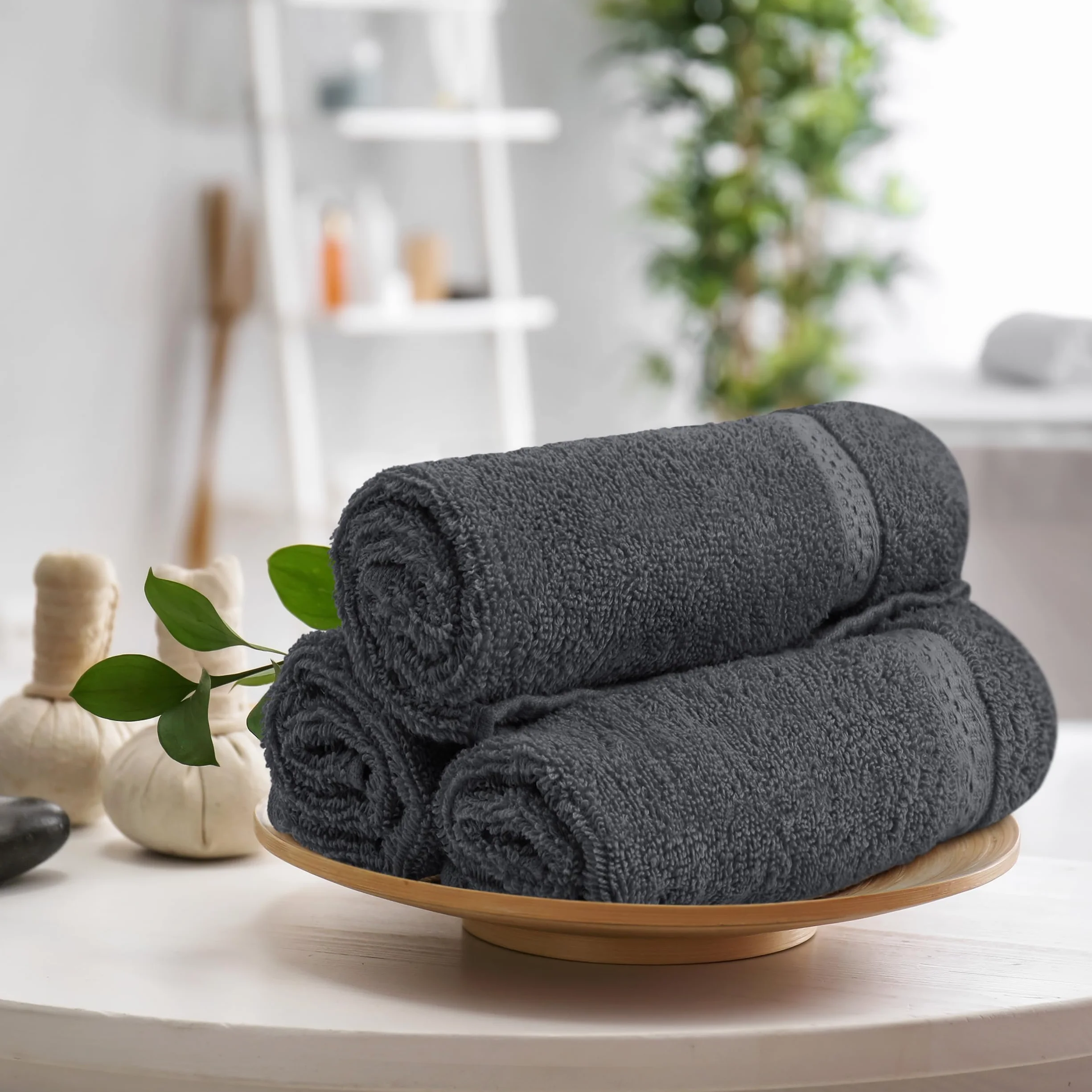Utopia Towels - Zestaw 10 ręczników dla gości 30x50 cm z pętelką do zawieszania, małe ręczniki 100% bawełny, miękkie i chłonne (szary)