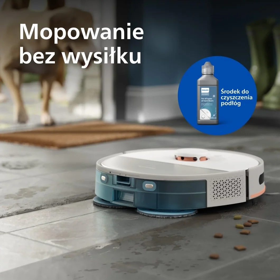Philips HomeRun serii 5000 – robot odkurzająco-mopujący, 10 000 Pa, podwójne mopy, laserowa nawigacja, autoczyszczenie (S-bag®), app HomeRun, jedwabisty beż (XU5100/20)