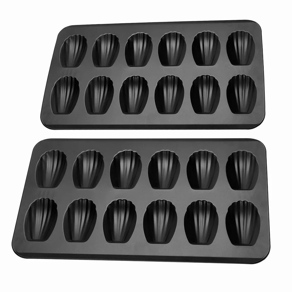 2 sztuki nieprzywierającej patelni Madeleine, 12 filiżanek wytrzymały kształt muszli forma do pieczenia ciasta.