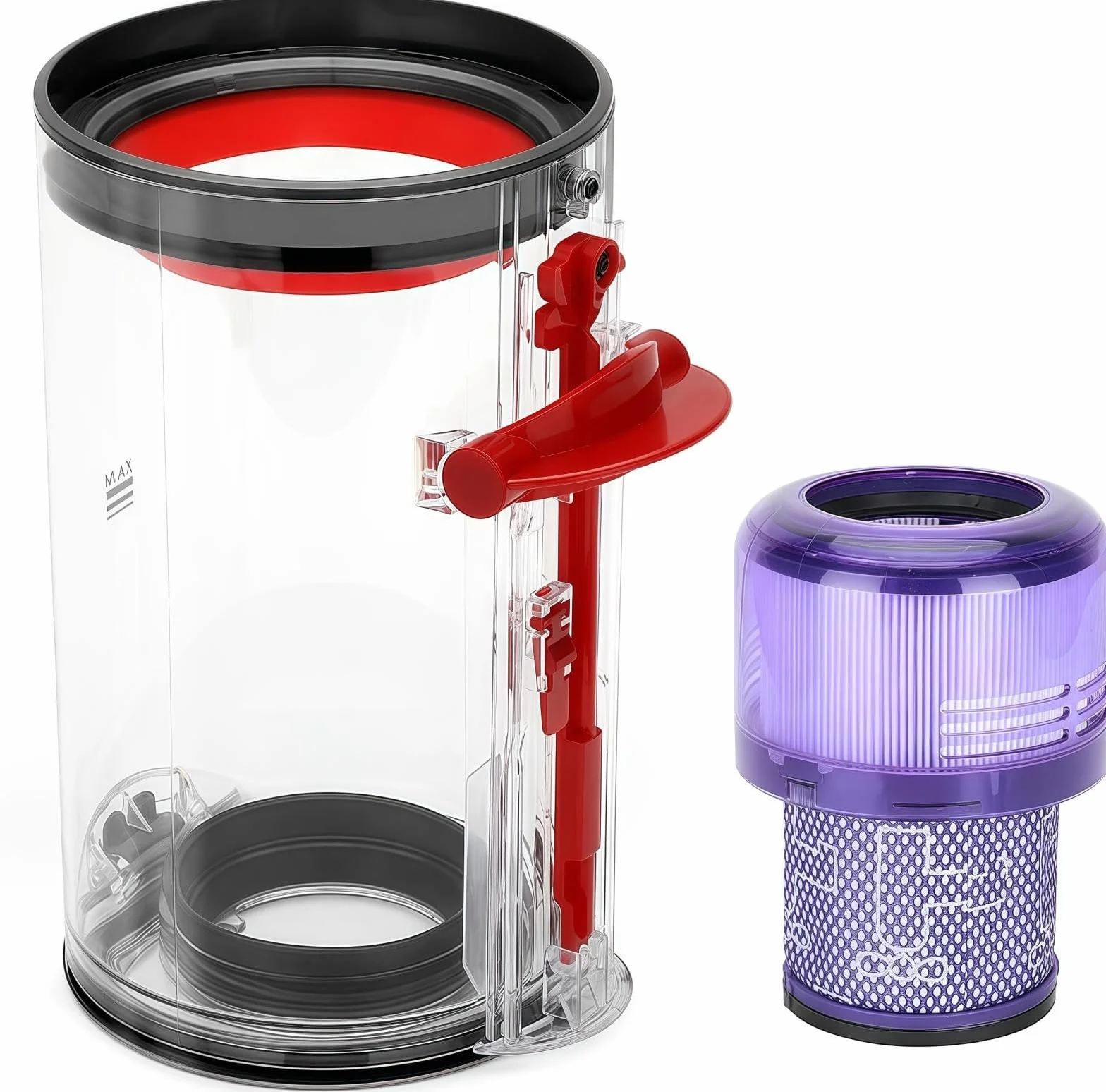 Wysokiej jakości zamienny pojemnik na kurz do odkurzaczy Dyson V11 V15 SV14 SV15 SV22, zawiera filtr HEPA, do akcesoriów odkurzaczy Dyson - Przezroczysty i niezawodny