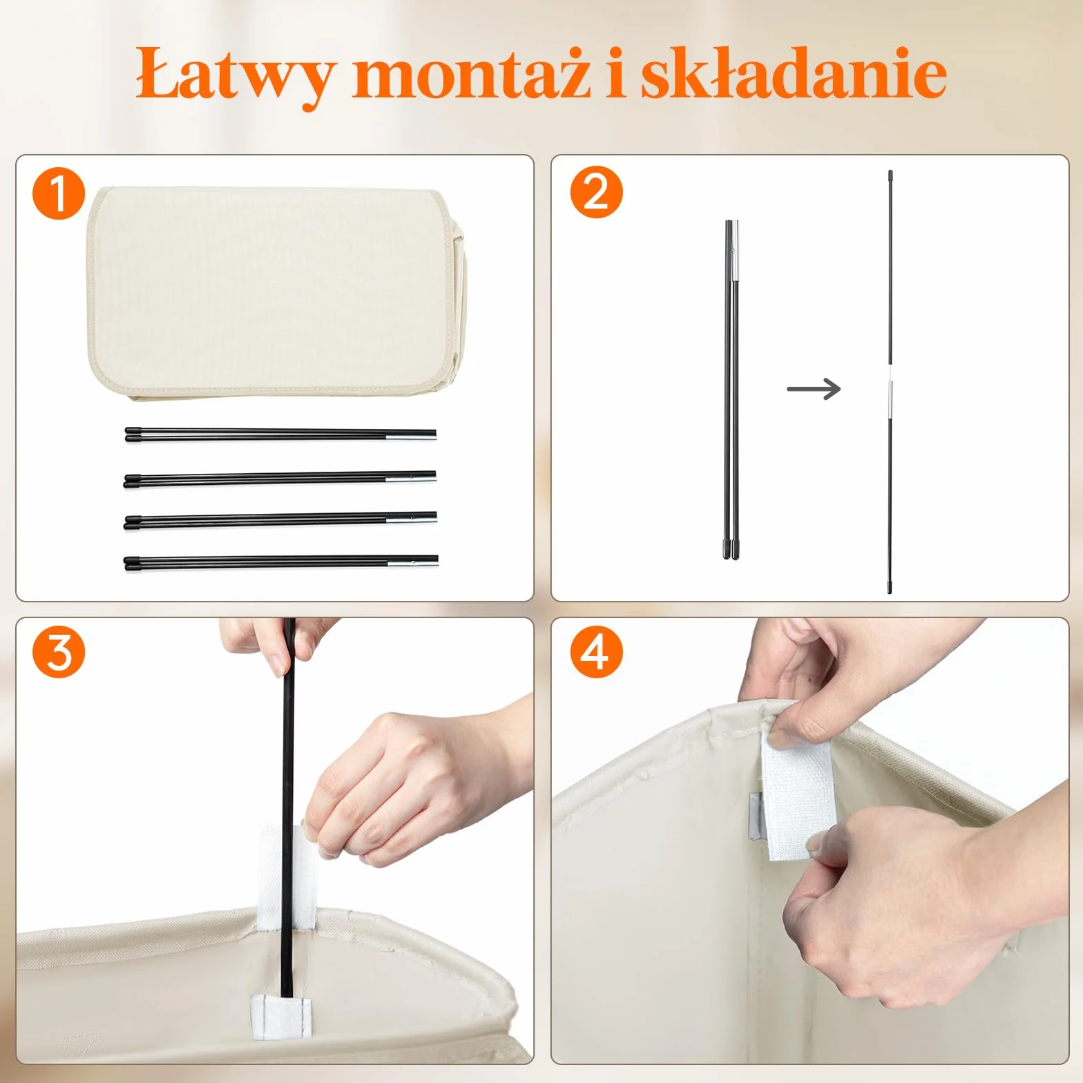 Lifewit 65L wąski kosz na pranie z pokrywą składany biały 2 opakowania