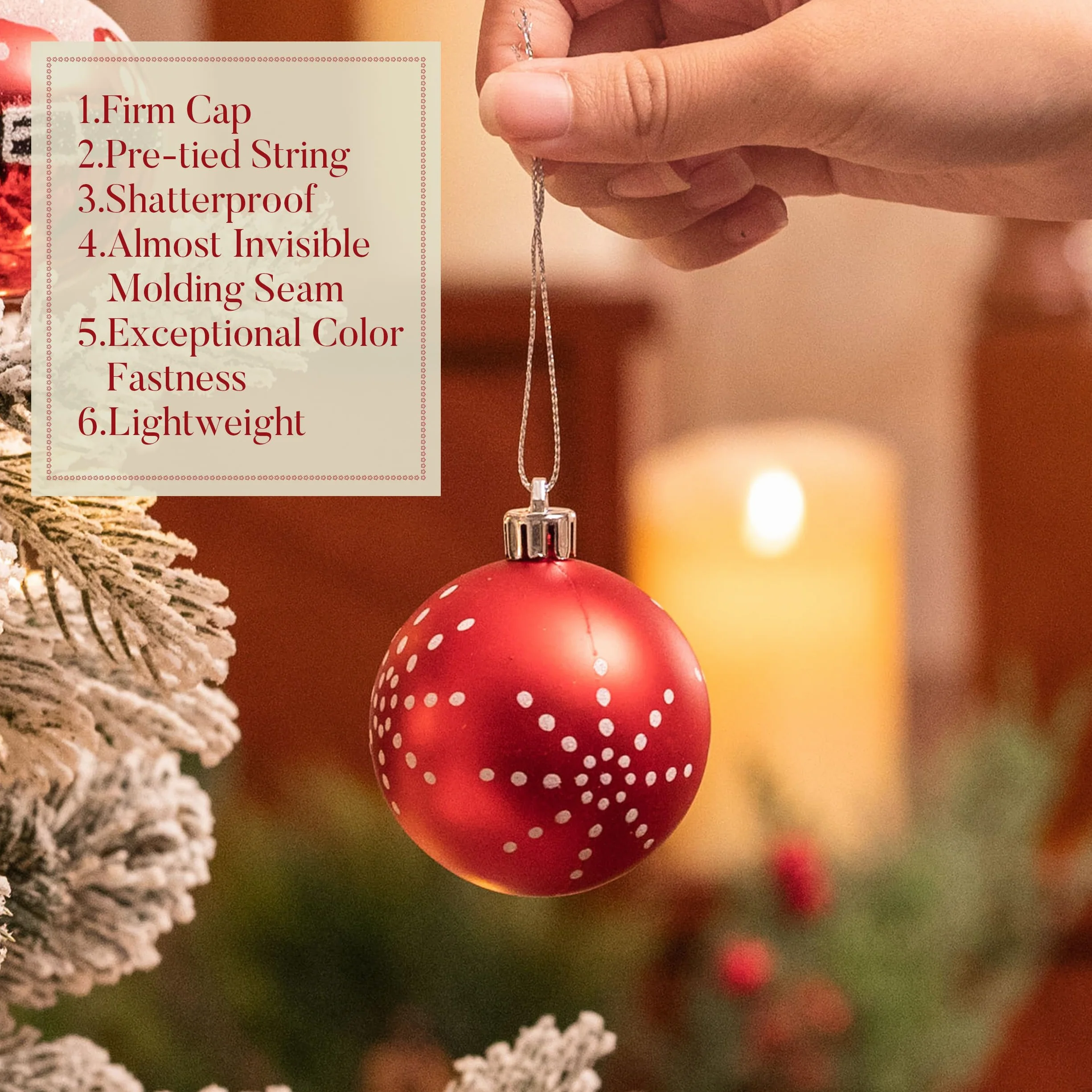 70ct Valery Madelyn Shatterproof Christmas Ornaments Set Red White Ball Tree Decorations