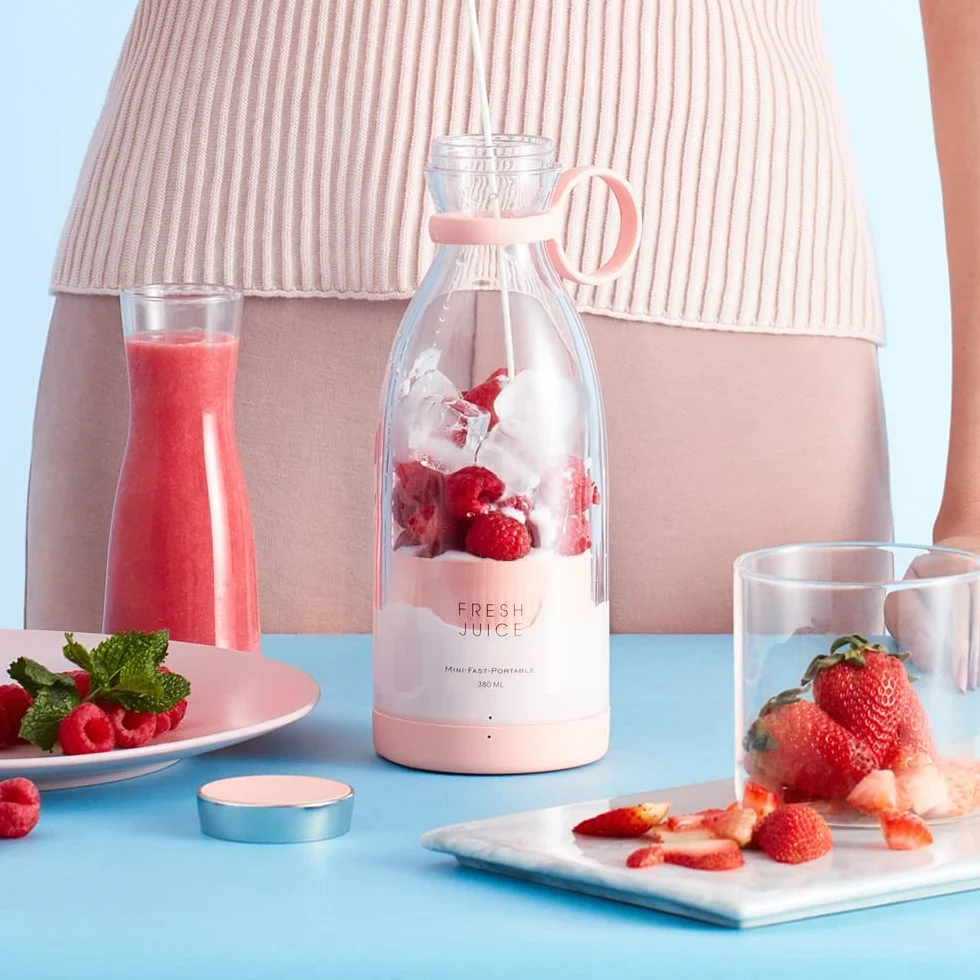 Mikser Portatil Blender Smoothie Mikser Koktajle Osobisty Akumulator USB Przenośny Blender, Mikser Owoce Bezprzewodowy Sport Camping Fitness (Biały)