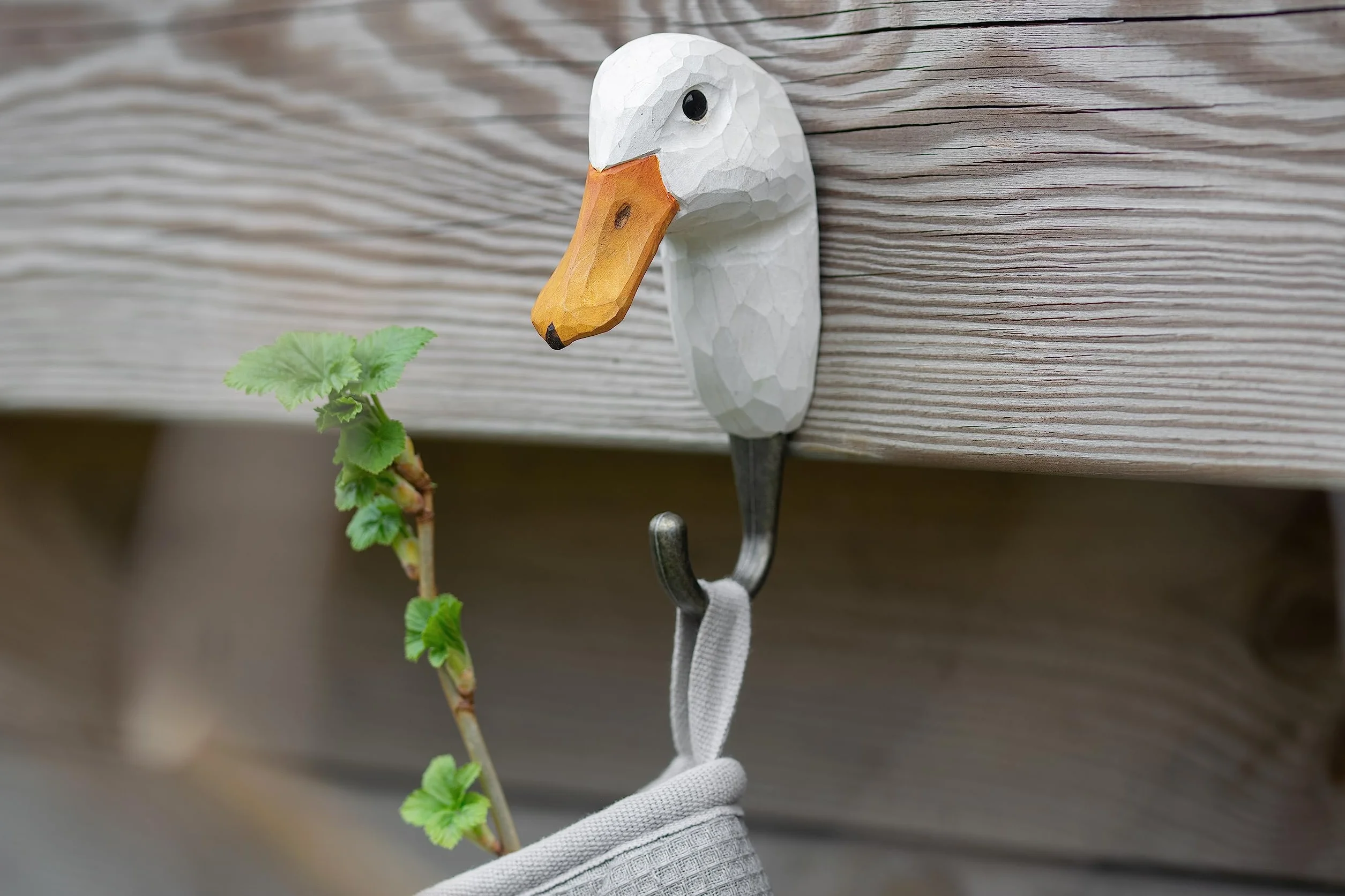 WILDLIFEGARDEN WG520 Haczyk kaczka - ręcznie rzeźbiony haczyk zwierzęcy z drewna i metalu - kolekcja zwierząt domowych