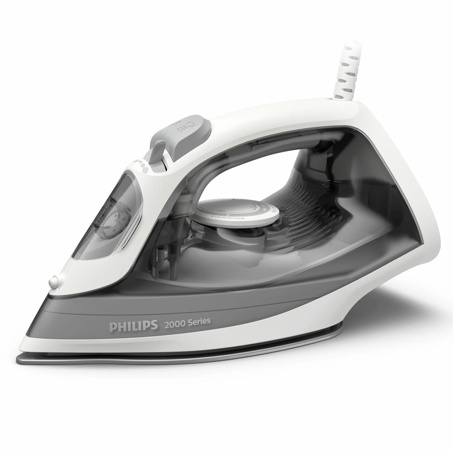 Philips Żelazko Parowe z Serii 2000 - Do 25 g/min Strumienia Pary, Moc 2000W, Zbiornik wody 250 ml, Szybkie Usuwanie Zagnieceń, 4 Ustawienia Pary, Ceramiczna Stopa, Lekkie, Kolor Szary (DST2020/80)