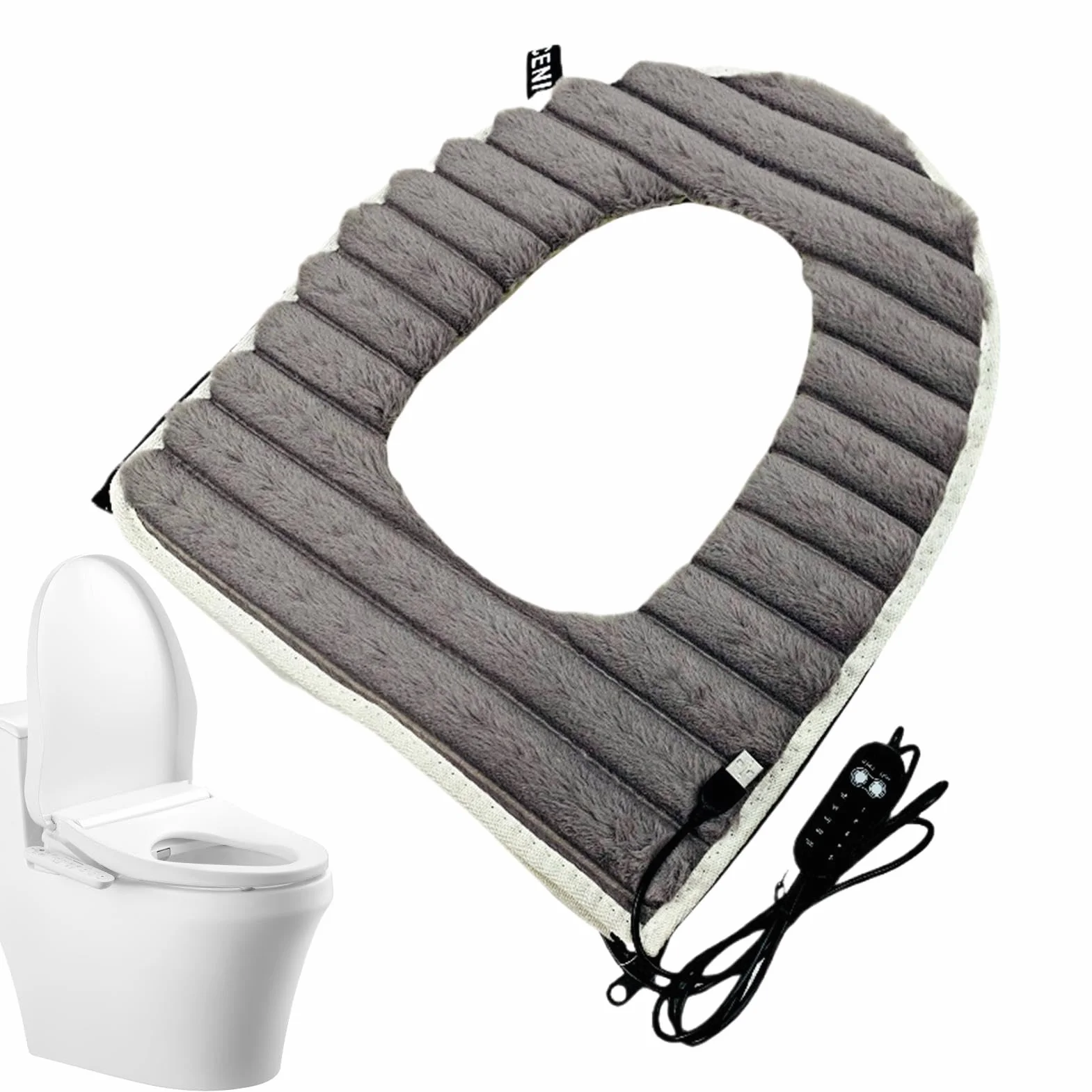 Deska sedesowa ogrzewana, podgrzewacz na deskę sedesową, regulowana osłona sedesu, USB deska sedesowa z regulowaną temperaturą 44 x 37 x 2 cm na zimowe wygody w łazience (1 sztuka)