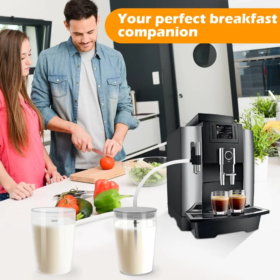 Szklany pojemnik na mleko 0,5 l (72570) kompatybilny z w pełni automatyczną ekspresem Coffee Machine E8, Z10, E6