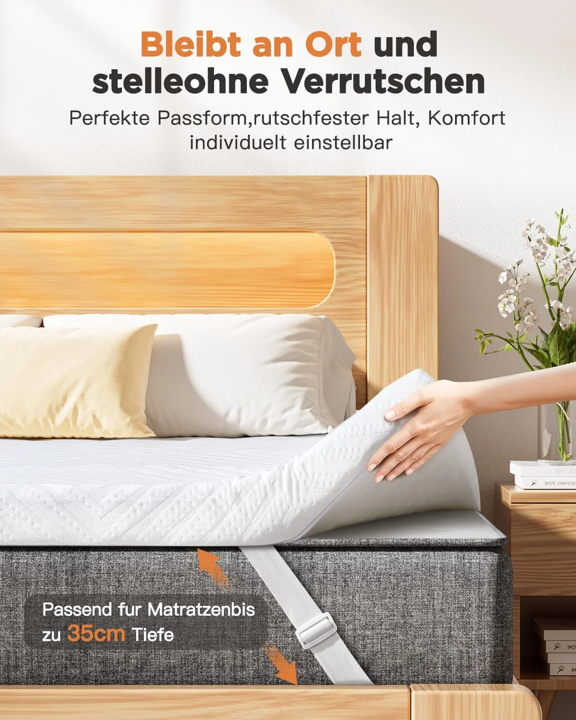 MISSCOZY Materac wierzchni 180 x 200 cm, wysokość 9 cm, nakładka na materac H2 i H3 z pianki żelowej z pamięcią kształtu, certyfikat Öko-Tex, do łóżka kontynentalnego, przyczepy kempingowej, sofy do