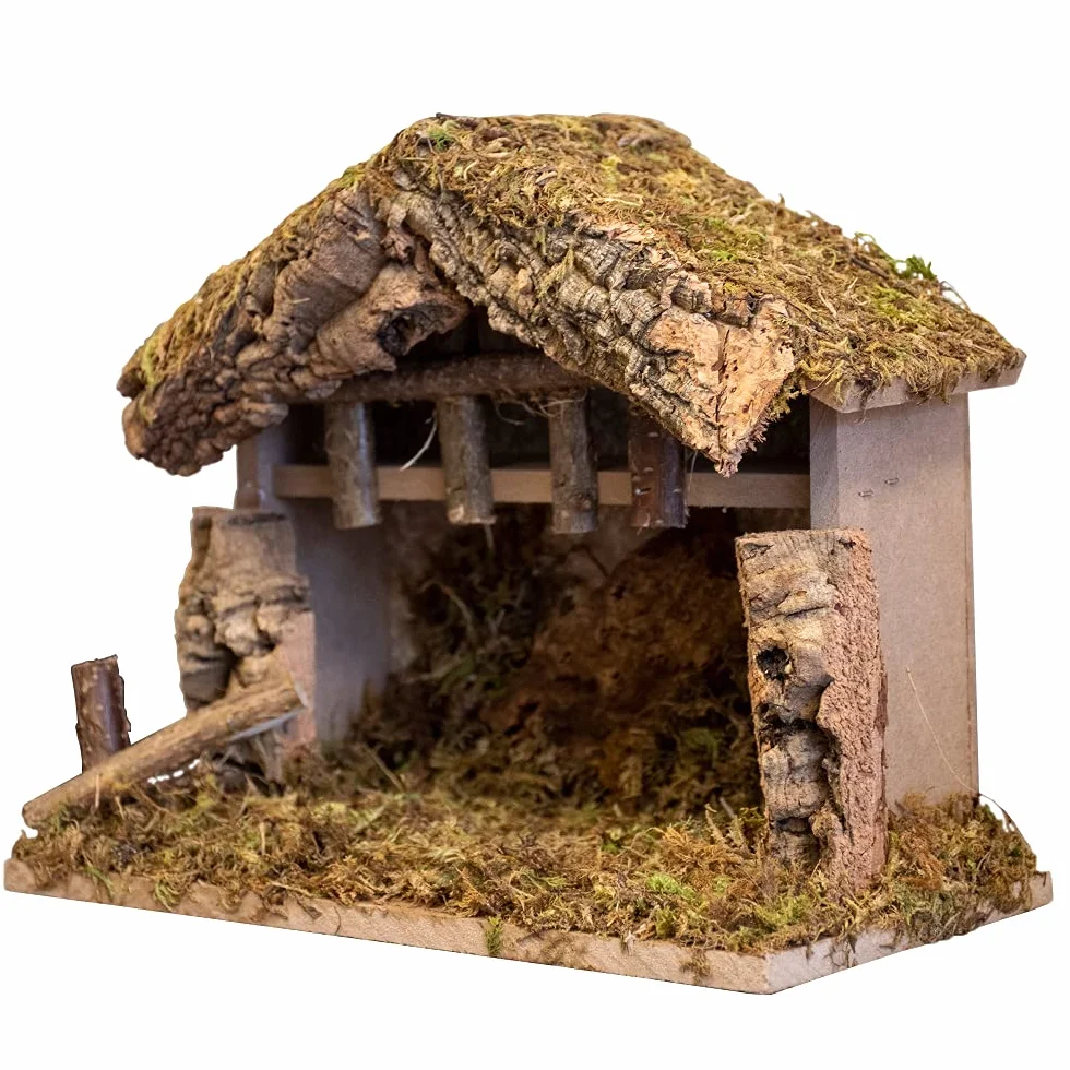 Drewniana szopka bożonarodzeniowa 25 x 12,7 x 20,3 cm