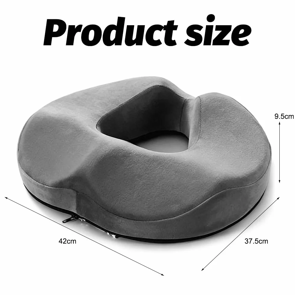 CEWROM Poduszka do siedzenia, ergonomiczna poduszka do siedzenia, z pianki z pamięcią kształtu, łagodzi nacisk poprzez długie siedzenie, poduszka pierścieniowa do krzeseł biurowych, wózków