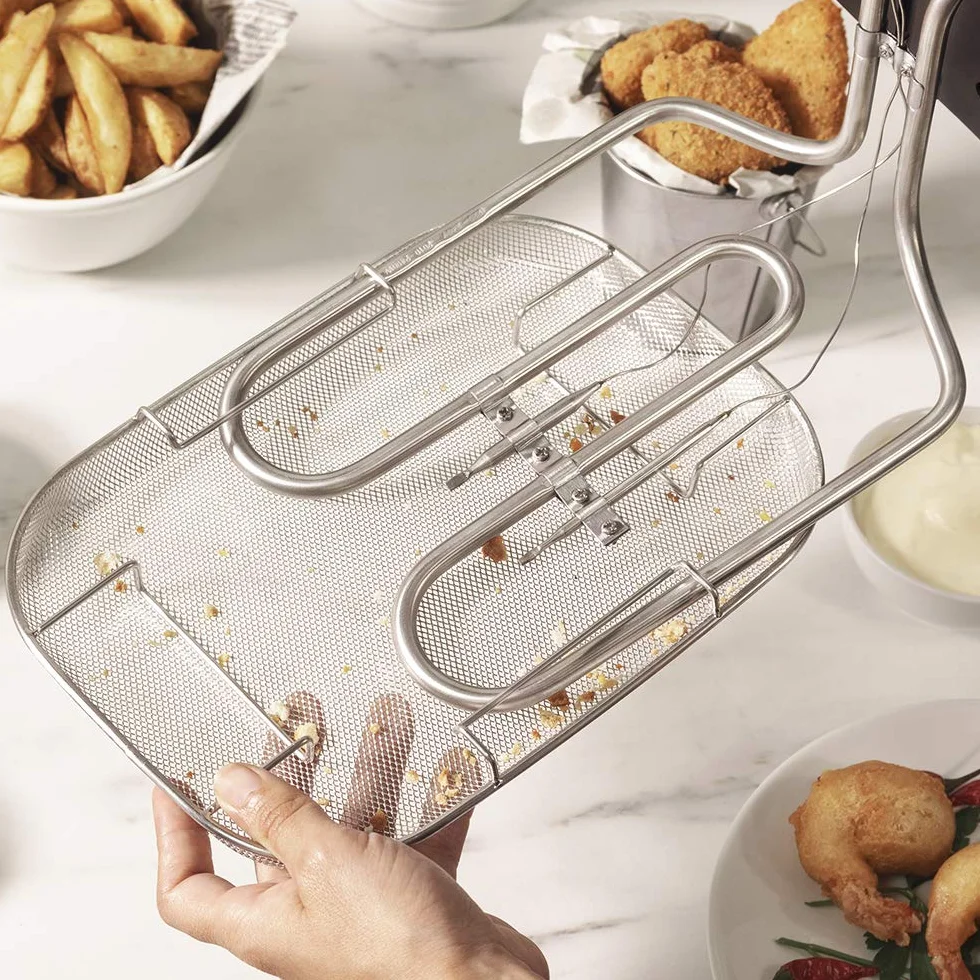 Cecotec Elektryczna frytkownica CleanFry Infinity – pojemność 1,5 l - 4 l, filtr i olej, temperatura do 190ºC, nadaje się do zmywarek do naczyń (pełna stal nierdzewna, 3 litry)