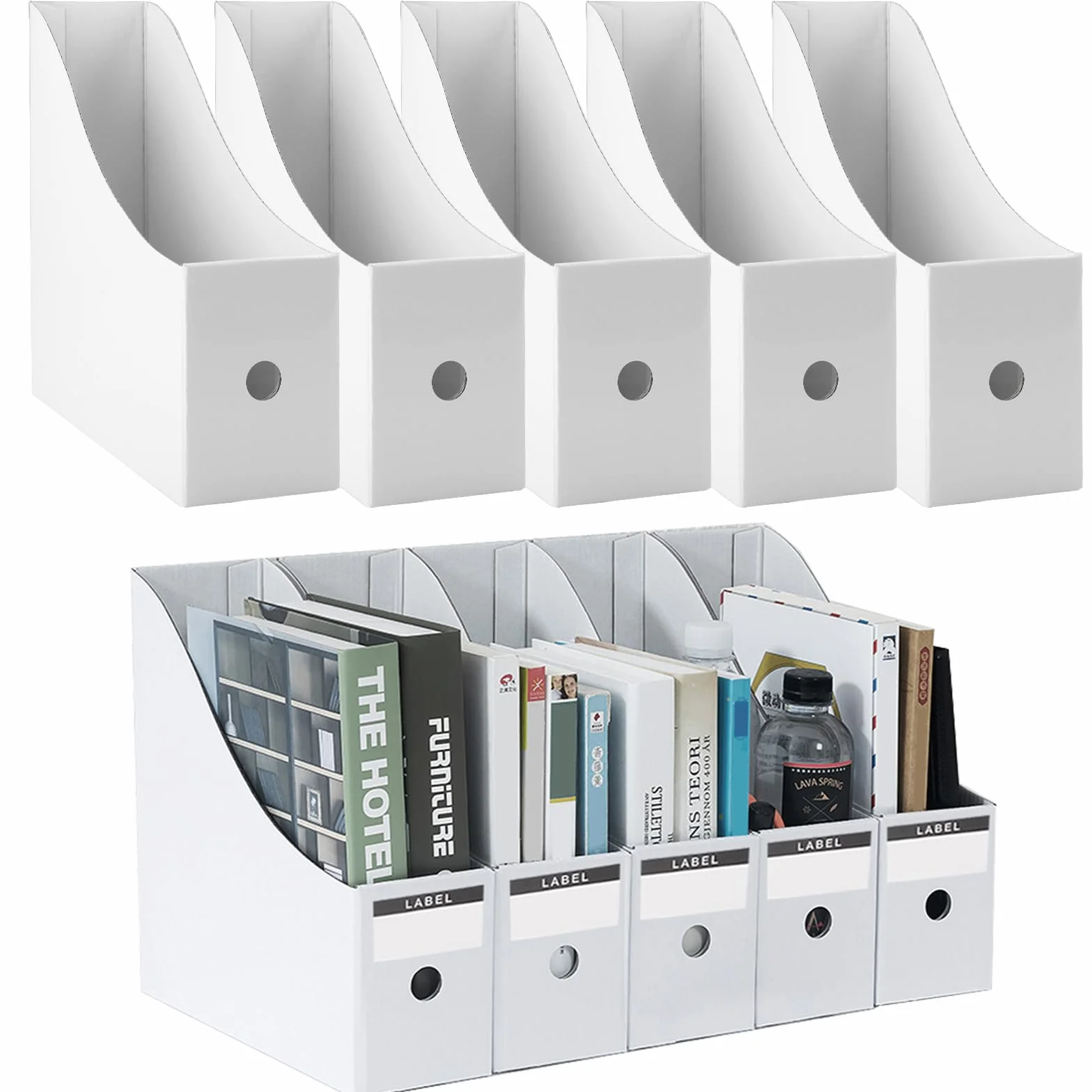 Uchwyt na Czasopisma, 10 sztuk z Papieru Typu Kraft Format A4 na Biurko Organizer na Dokumenty Segregatory Artykuły Piśmiennicze Artykuły Biurowe
