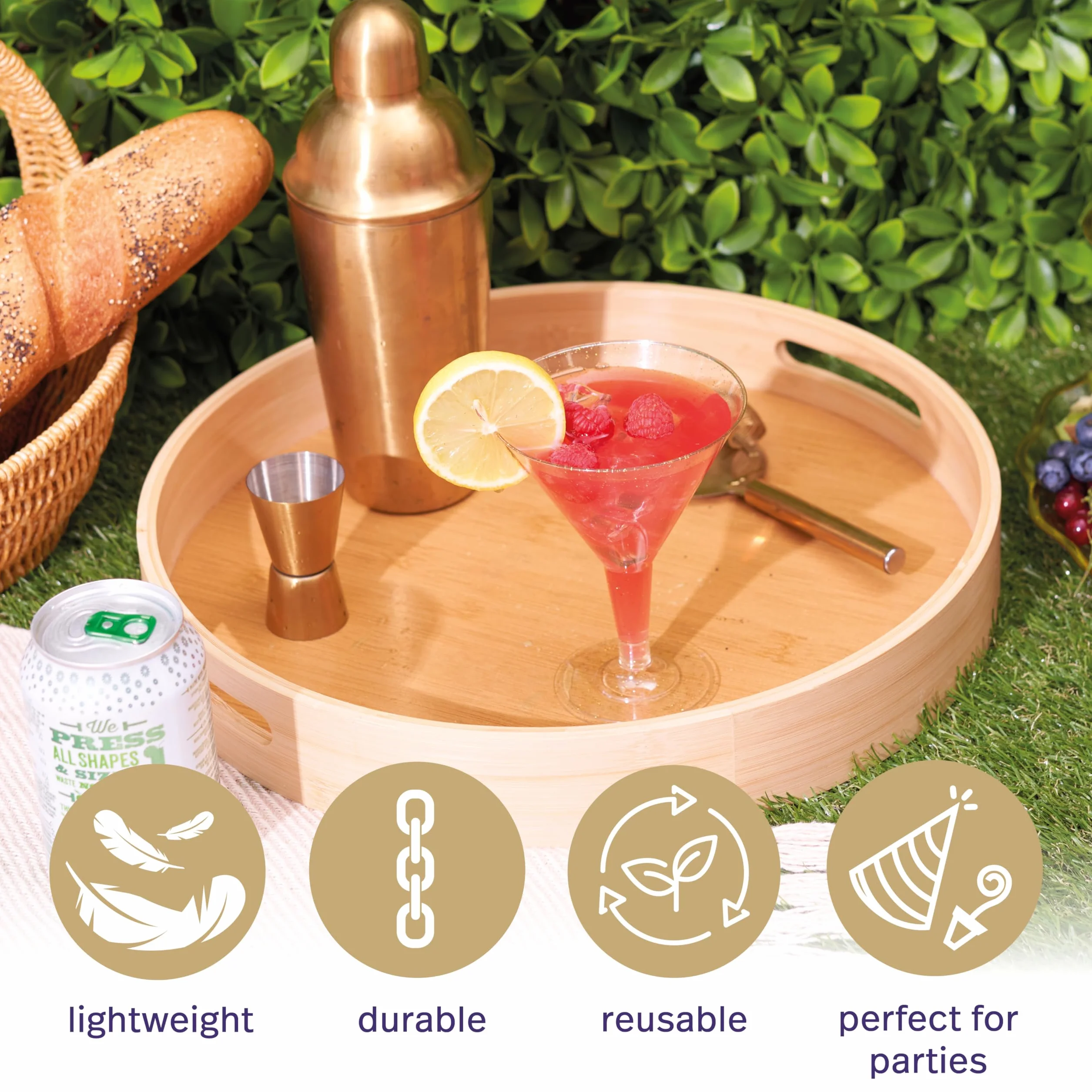MATANA 48 Premium plastikowe kieliszki koktajlowe Martini ze złotym brokatem (210 ml) - eleganckie i wielokrotnego użytku - Manhattan, Margarita, Cosmopolitan, Desery, wesela, urodziny, imprezy