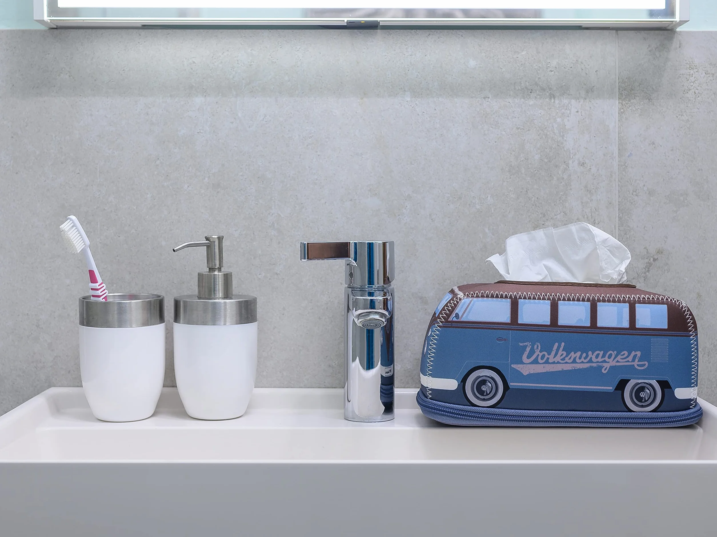 BRISA VW Collection Volkswagen neoprenowy dozownik serwetek pudełko na chusteczki higieniczne T1 Bulli Bus petrol brązowy