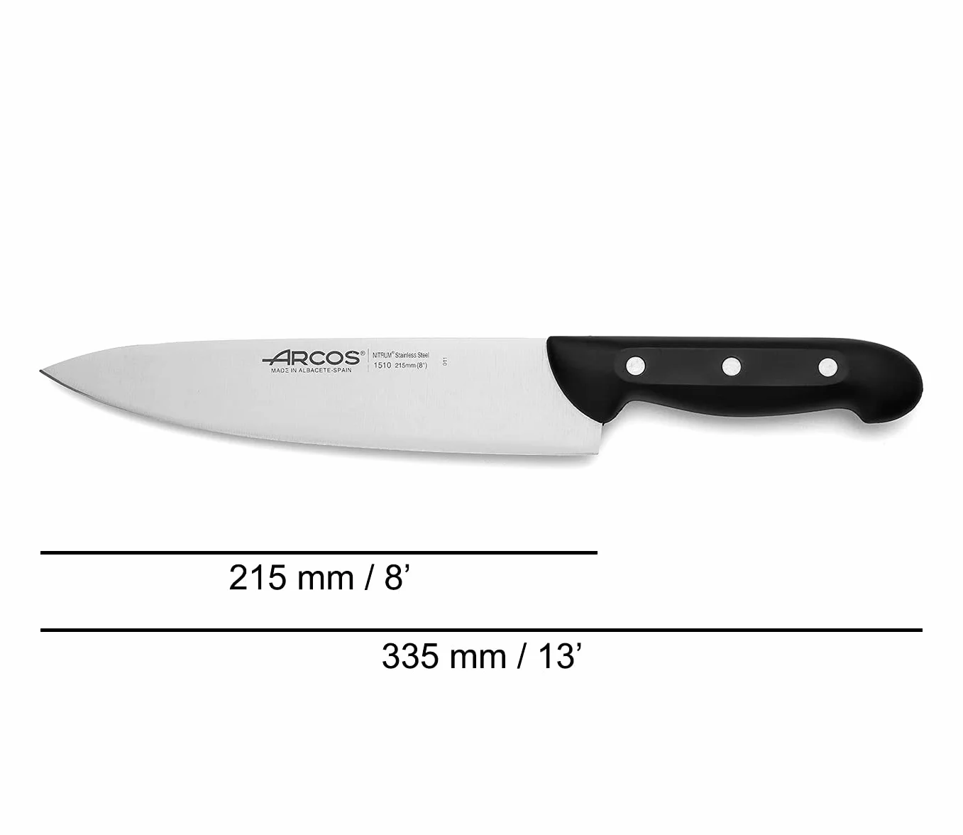 ARCOS Nożyk kucharski Chef Maitre 215 mm nóż do krojenia mięsa i warzyw stal nierdzewna czarny