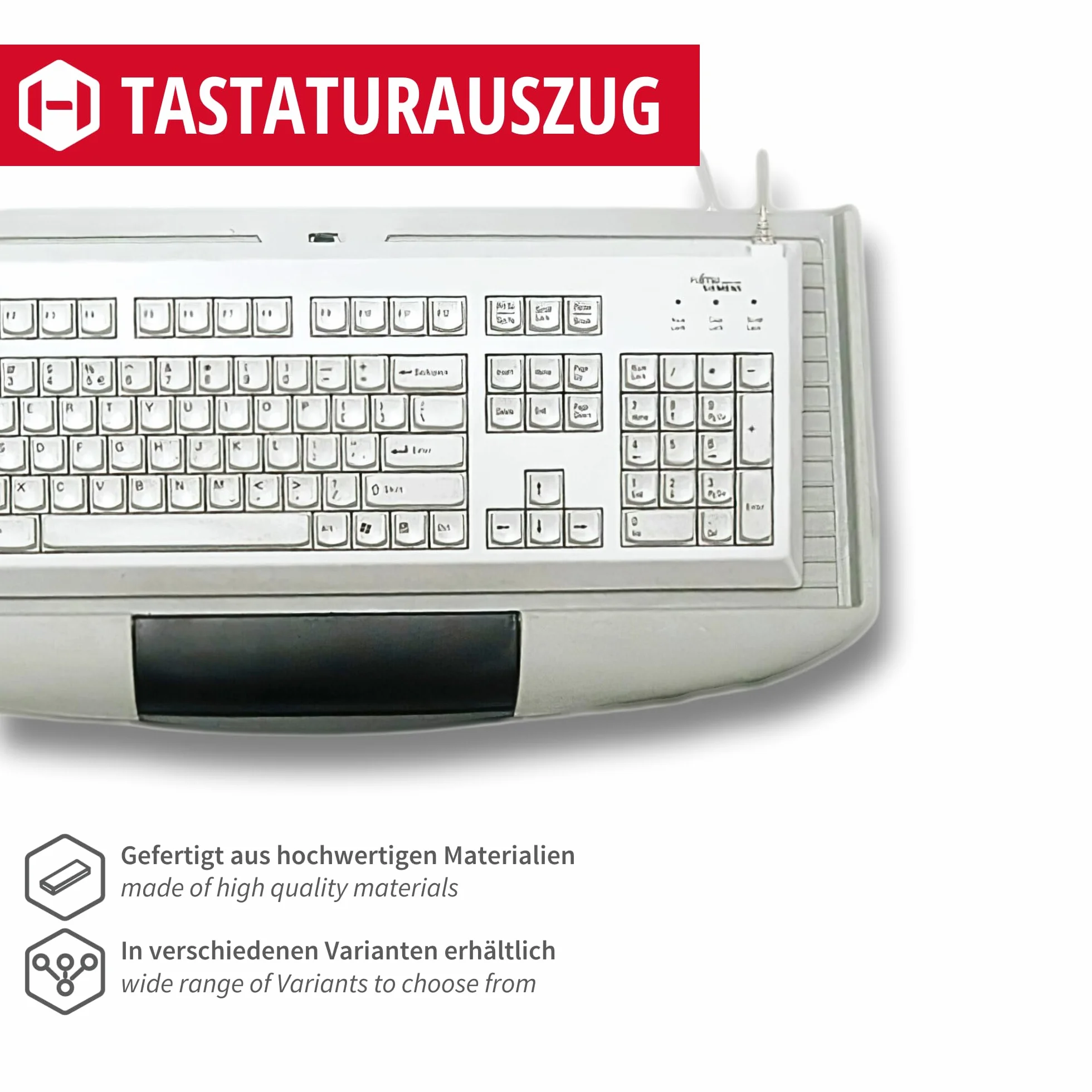 Gedotec Półka na klawiaturę do montażu pod biurkiem | 1 zestaw szuflad na klawiaturę do montażu pod biurkiem - szara | wysuwana półka pod stół wraz z półką | szuflady i szuflady na klawiaturę