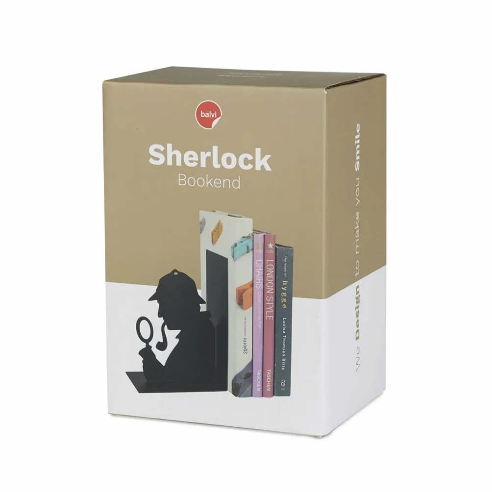 Balvi - Sherlock czarna podpórka na książki z metalu. Oryginalny design