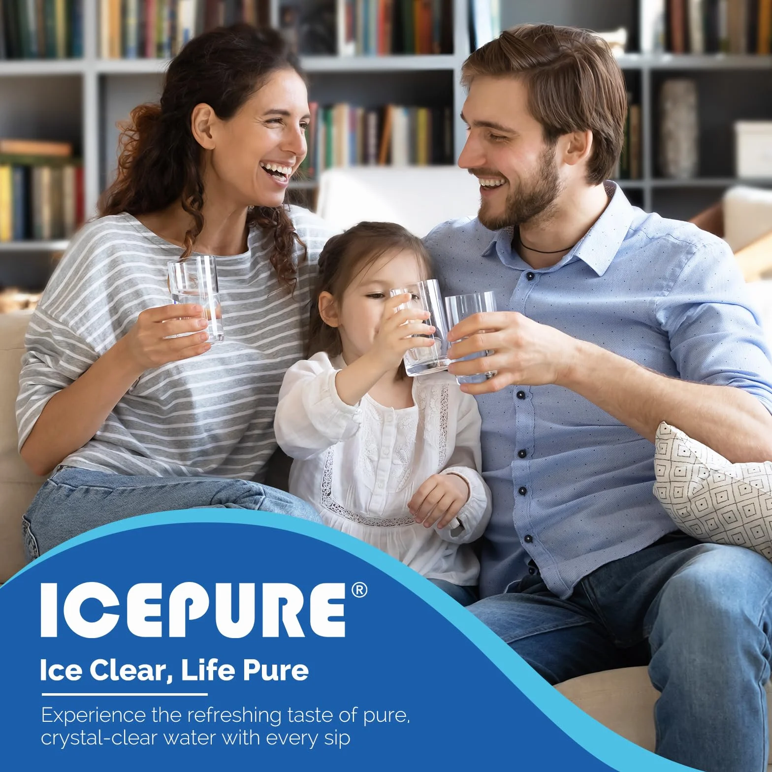 ICEPURE Filtr wody do lodówki kompatybilny z Samsung DA29-10105J HAFEX/EXP DA99-02131B WSF-100 EF9603 HAIER LG Inline 2 sztuki