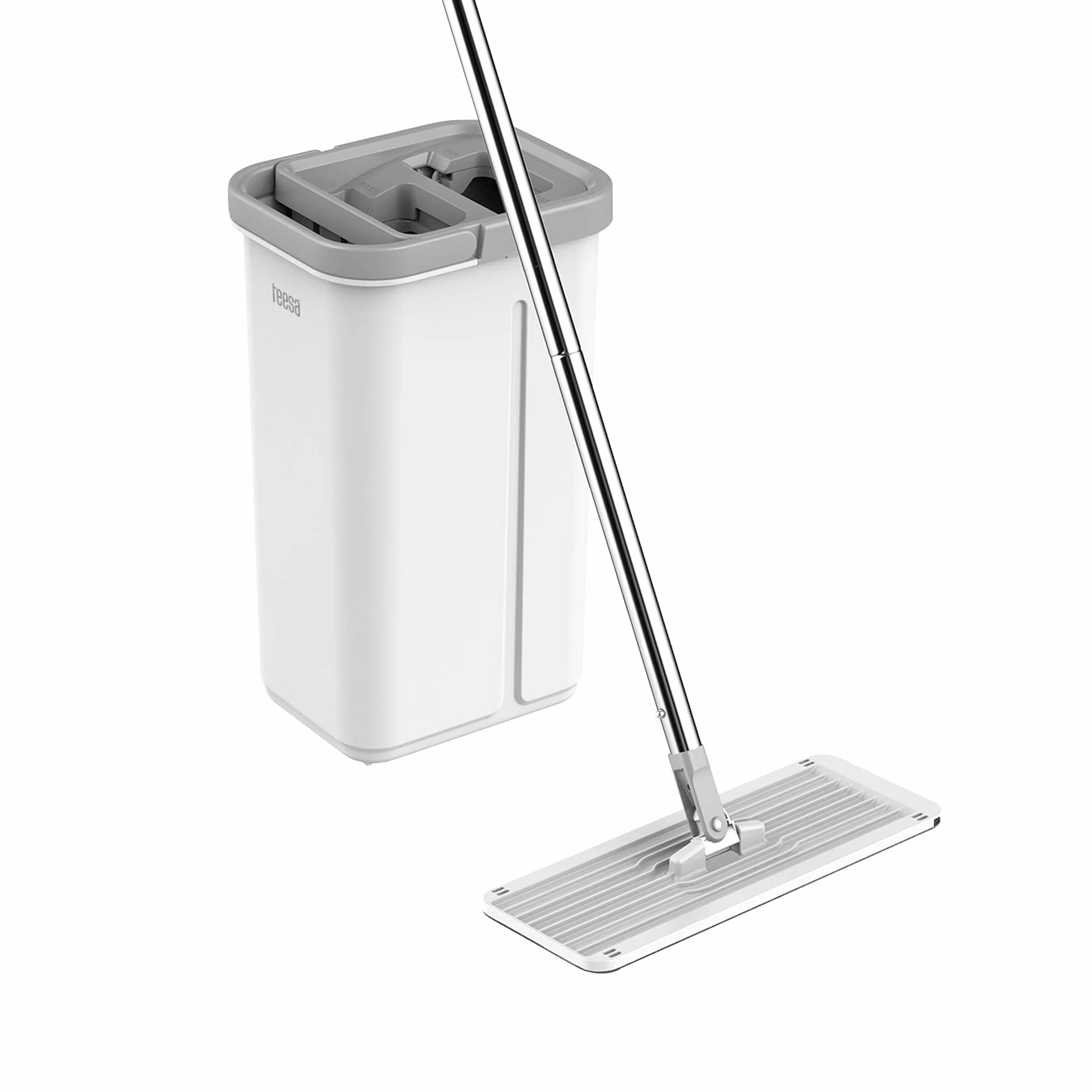 Teesa Mop Czyszczący New Clean R13 Płaski Dwukomorowe Wiadro 5,7 L Szary TSA0045
