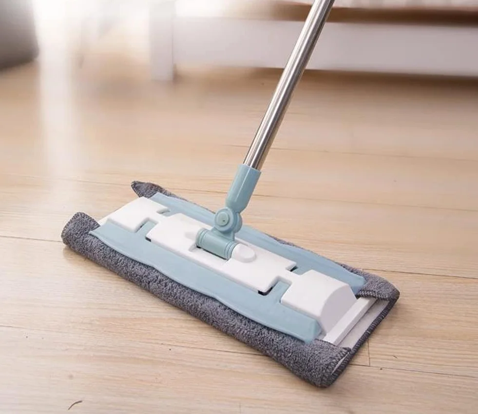 Regulowane mopy do czyszczenia podłóg, wyciągany mop na sucho z uchwytem teleskopowym, płaski mop podłogowy z mikrofibry mop do kurzu do laminatu twardego drewna