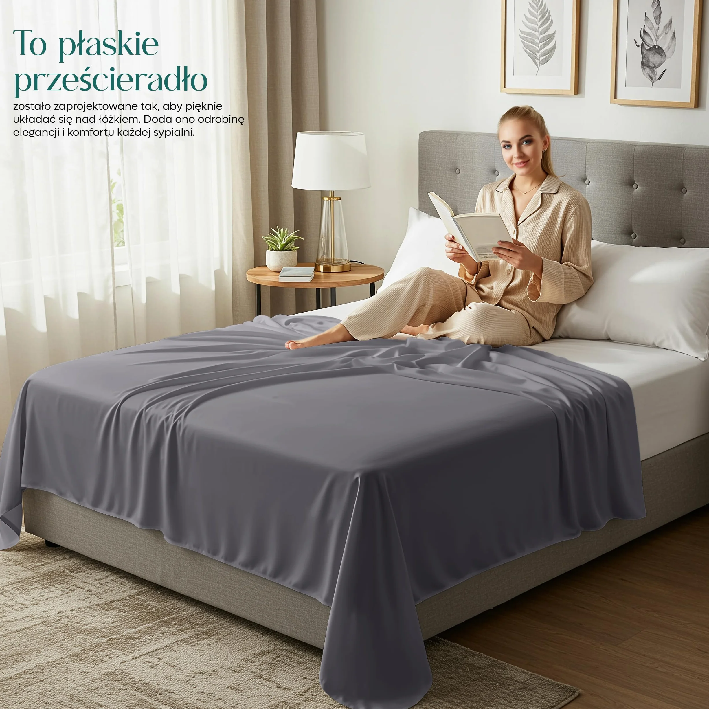 Utopia Bedding - Płaskie Prześcieradło King (270 x 290 cm, Szary) - Soft Brushed Microfiber Fabric - dla rozmiaru łóżka 180 x 200 cm