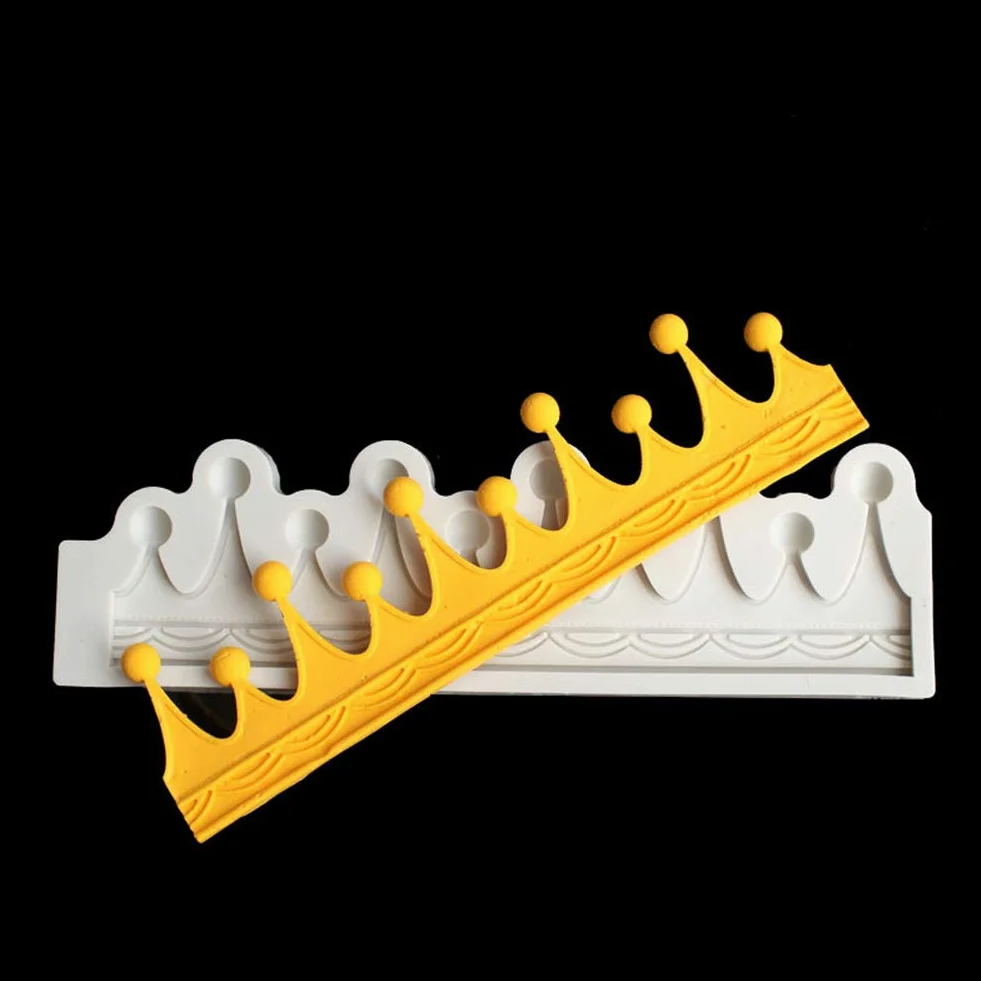 2 sztuki 3D koło Crown fondant Mold Crown Silikon Sugar Mold Fondant Foremka do ciasta Topper Narzędzia Dekoracje Gumpasta Polymer Clay Mold