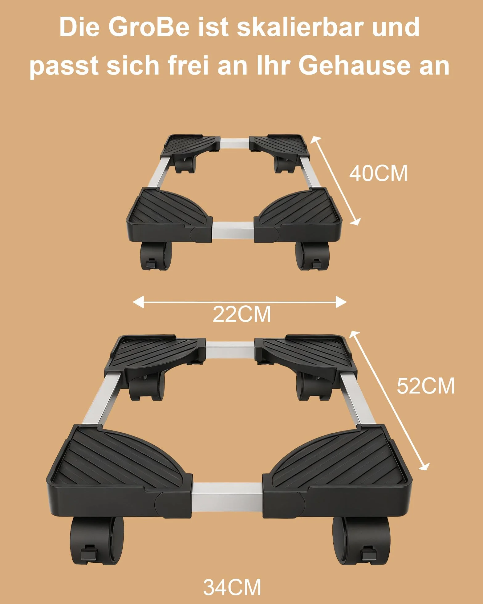 Mobilny aluminiowy stojak na procesor PC Tower z kółkami