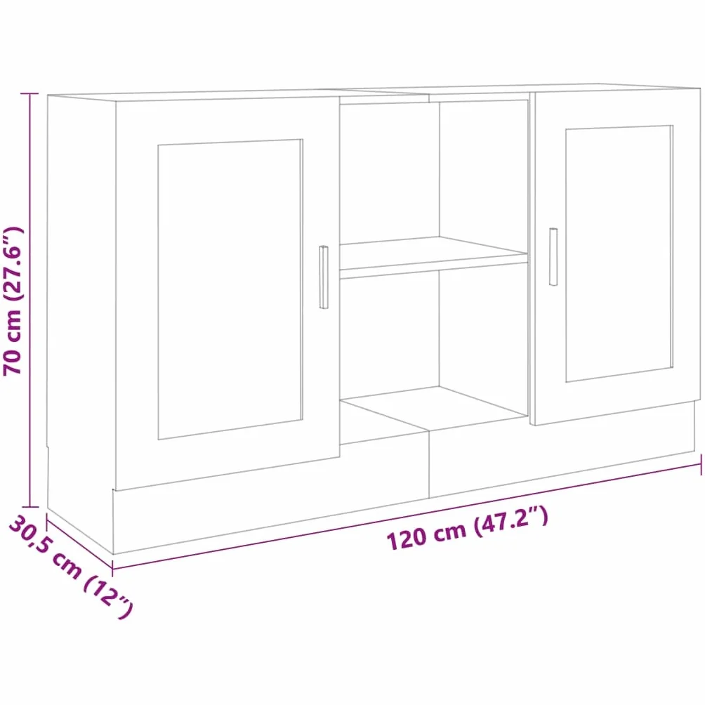 vidaXL Szafka, szarość betonu, 120x30,5x70 cm, materiał drewnopochodny