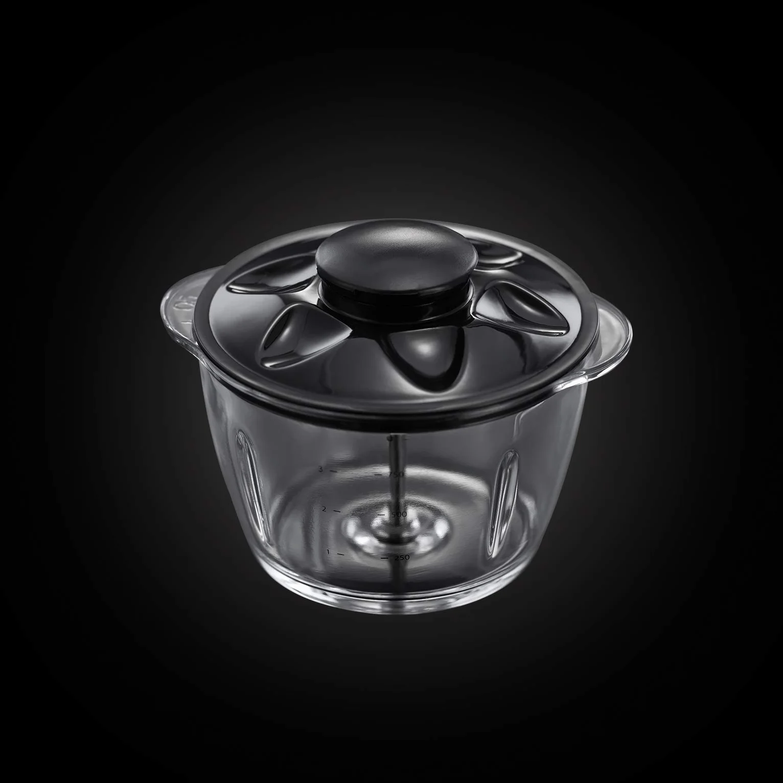 Russell Hobbs rozdrabniacz do warzyw, funkcja rozdrabniania, dwuskrzydłowe ostrza, ostrza ze stali nierdzewnej, szklany pojemnik, pojemność 0,5l, moc 200W, czerwony, Desire 24660-56