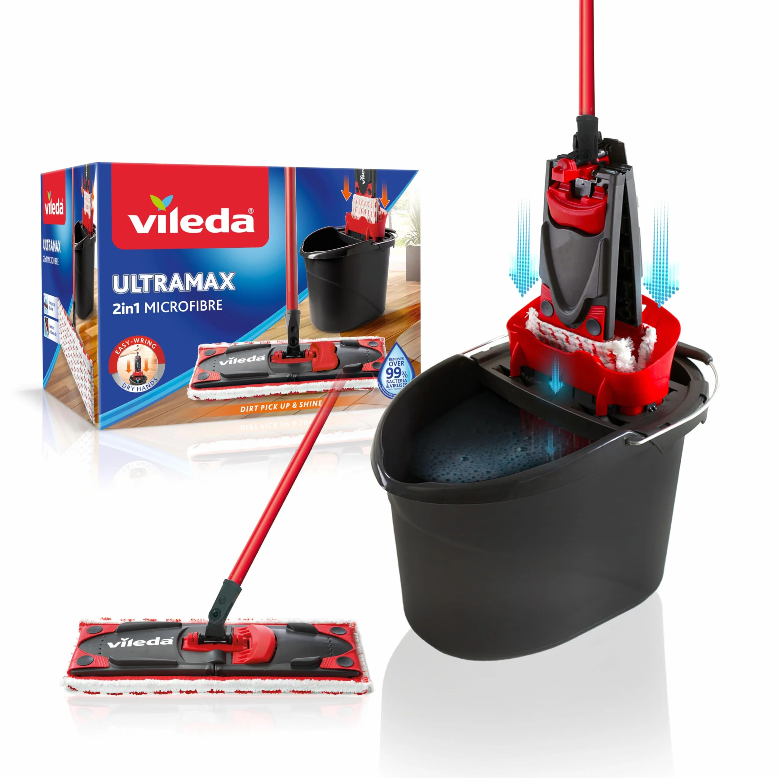 Vileda Zestaw mop płaski Ultramax BOX z wiadrem i wyciskaczem