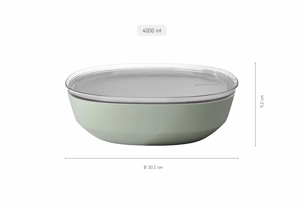 Mepal Miska do Serwowania Silueta, z Pokrywką, Nadaje Sie do Zmywarki i Kuchenki Mikrofalowej, Salaterka, do Tapas, Zastawa Stołowa, 4000 Ml, Biały (Nordic White)