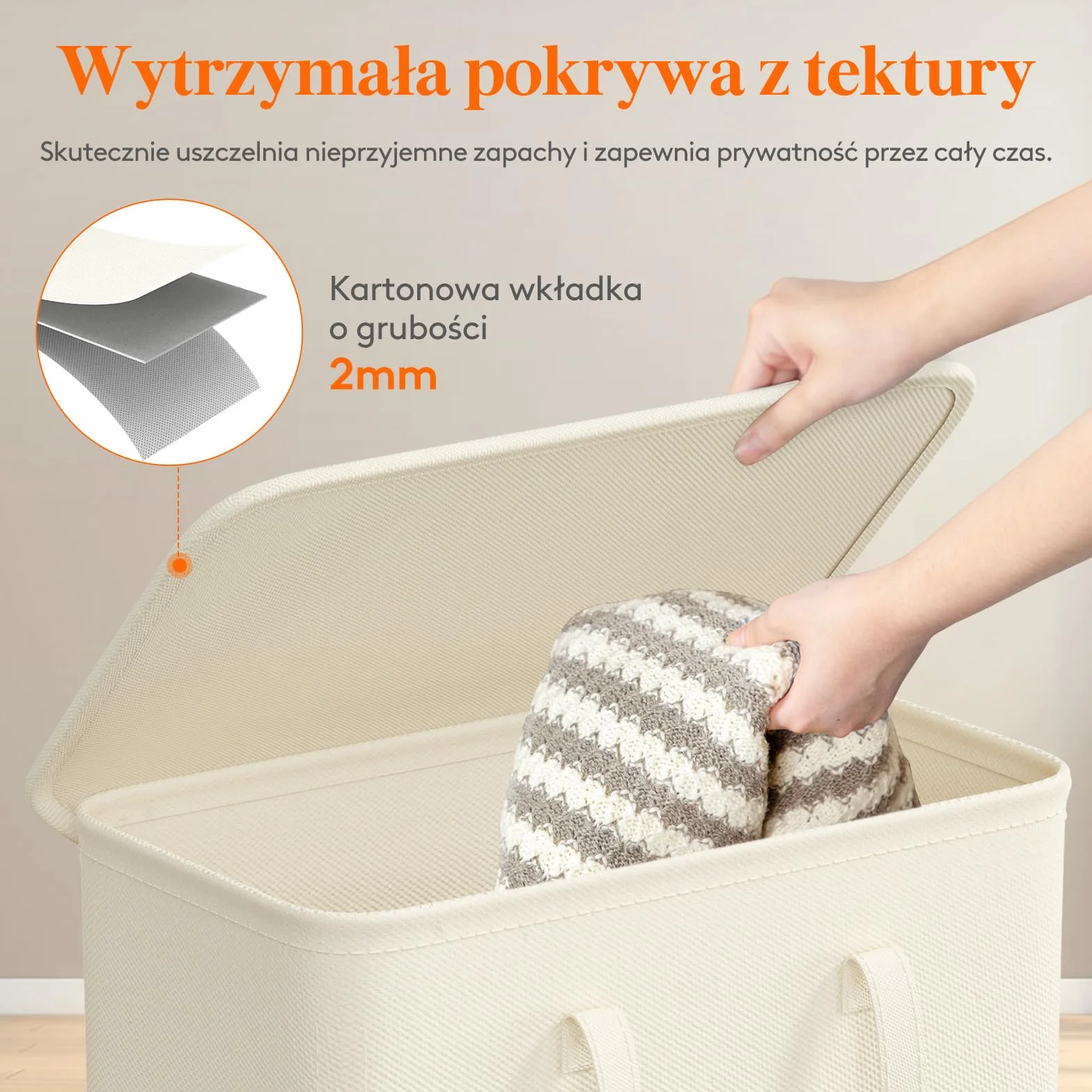 Lifewit 65L wąski kosz na pranie z pokrywą składany biały 2 opakowania