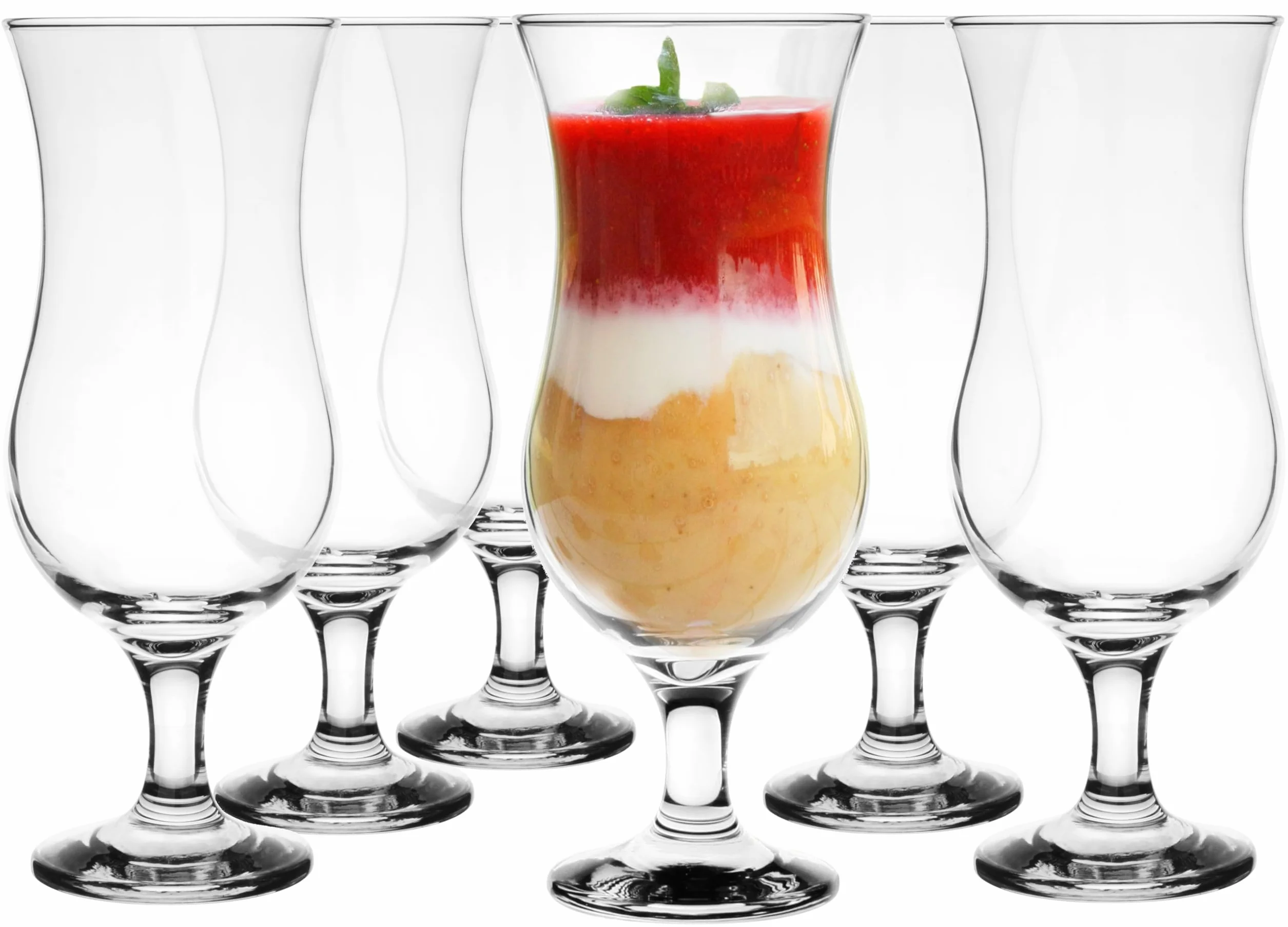 Glasmark KROSNO, Zestaw 6 Szt. Kieliszków do Koktajli i Drinków, 420ml, Pina Colada, Long Drinki, Milkshake, Szkło Wysoki Połysk