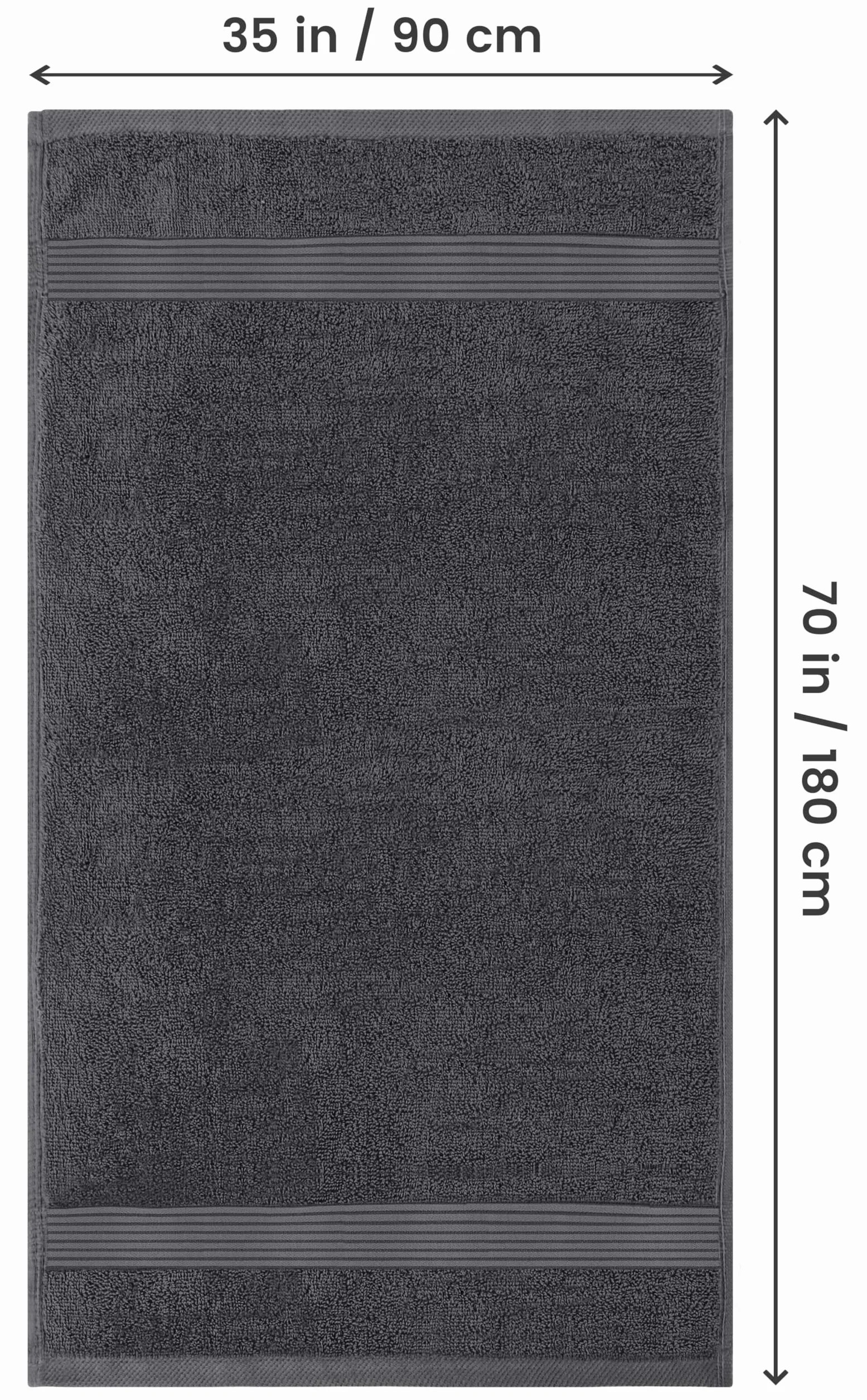 Utopia Towels - (Opakowanie 2 szt.) Luksusowy bardzo duży ręcznik kąpielowy - 100% czesana bawełna pierścieniowa, bardzo miękka i bardzo chłonna, grube duże ręczniki łazienkowe 90 x 180 CM (Szary)